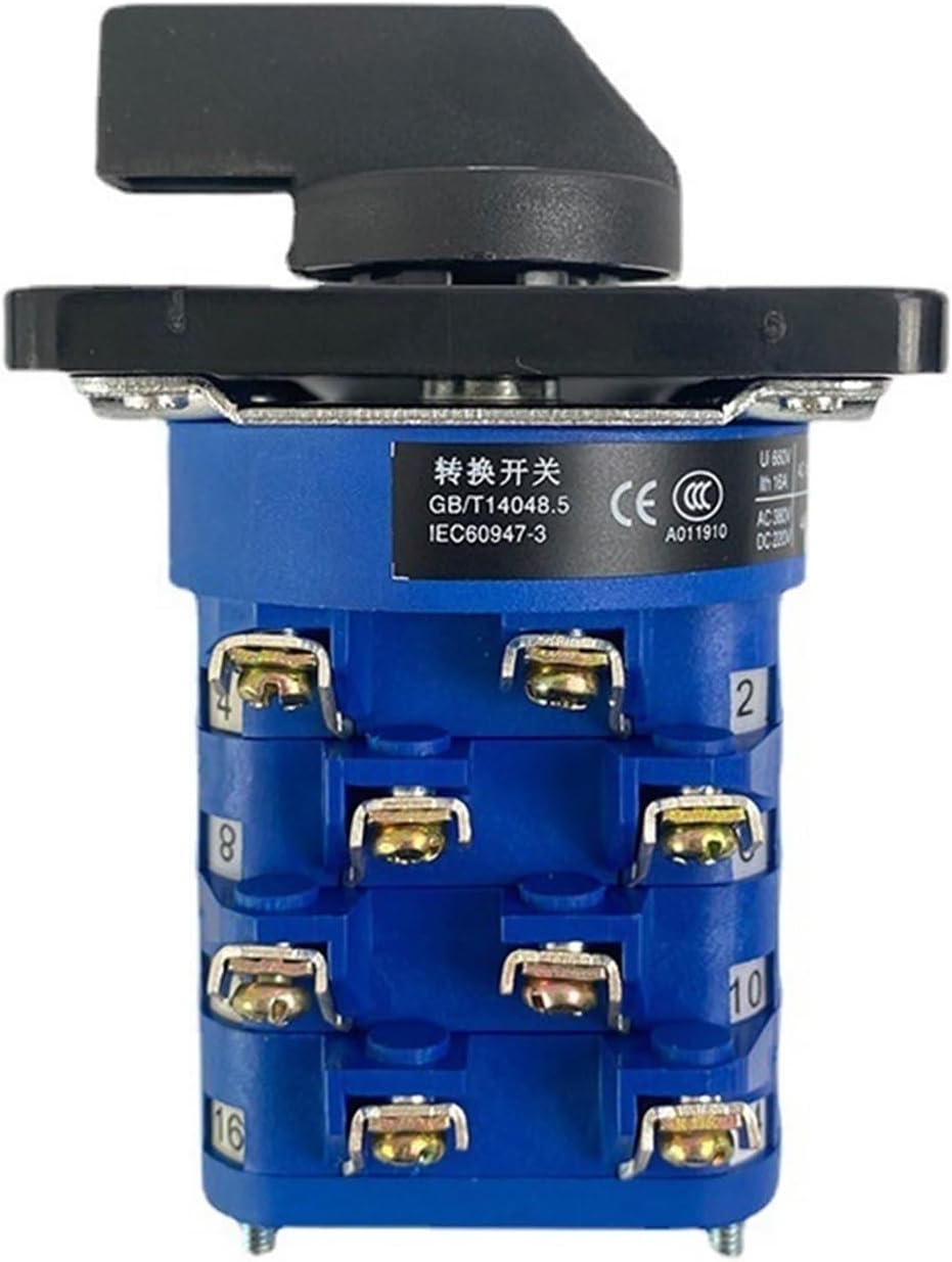Rotary Cam Switch 16A 690V 3 Position 1-8 Pole Control Dual Power Conversion Circuit Breaker Silver Contact LW39A-16 Series(7P)