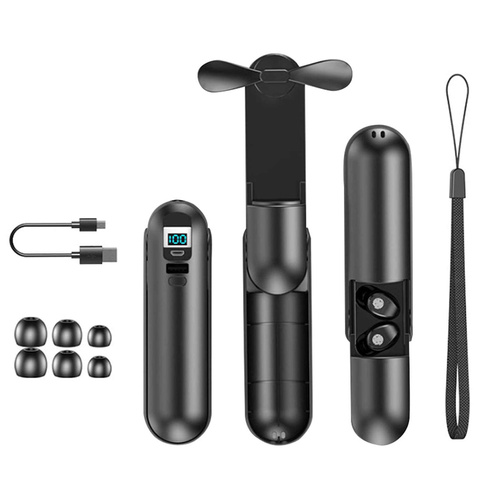 F7 BT5.0 Earphone True Wirelessly Stereo Headset Sport In-ear Headphone Mini Fan