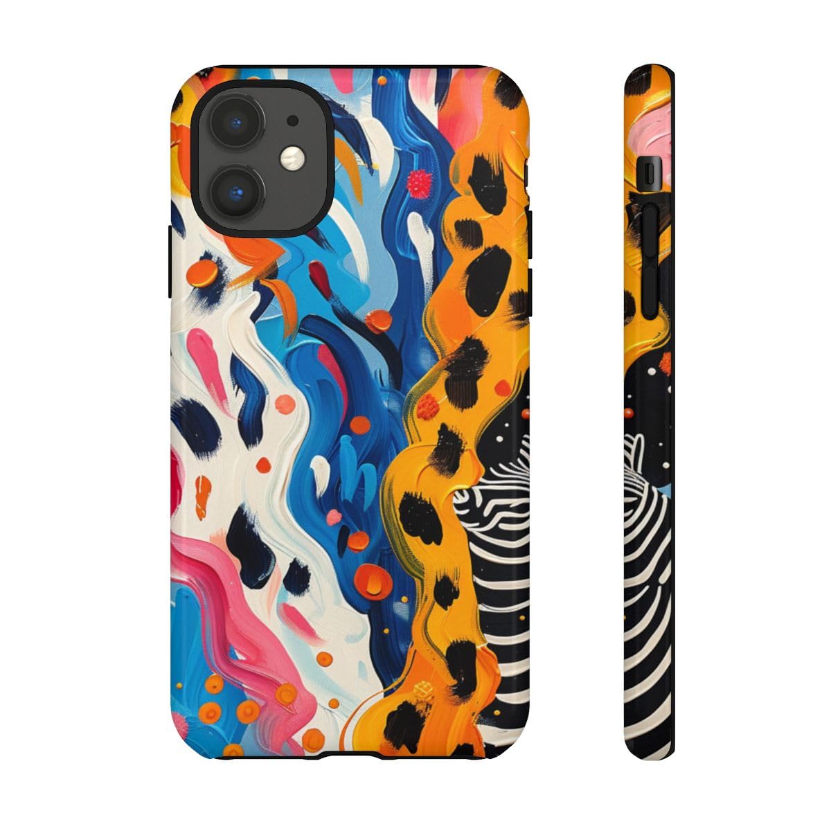 Coque iPhone 11 zèbre abstrait rigide contre rayures et chutes du quotidien - 2