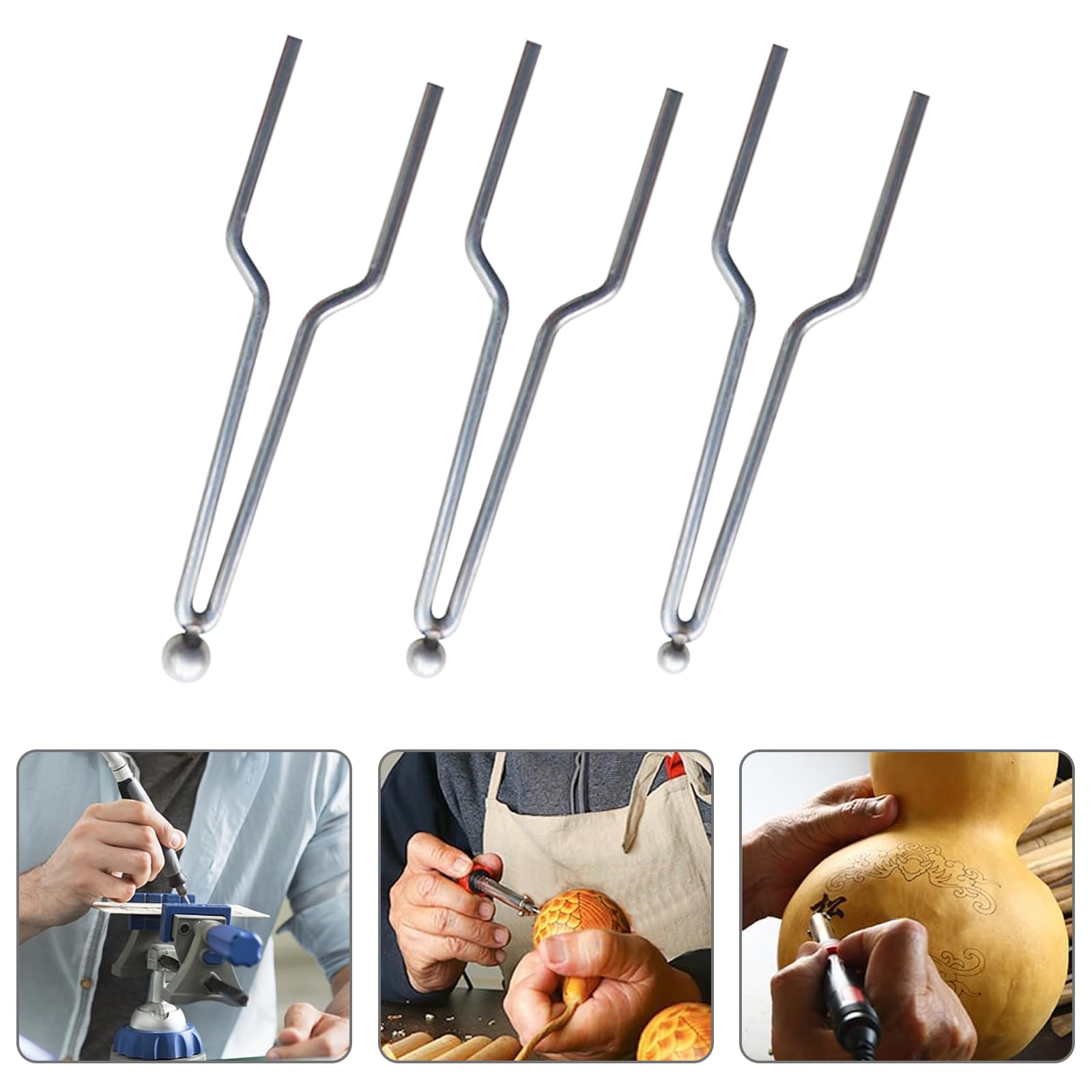 Set di 6 punte per pirografia, punte per bruciatori in legno ad alta resistenza con punte a sfera da 2,5 mm, 2 mm, 1,5 mm, per legno, pelle, zucca