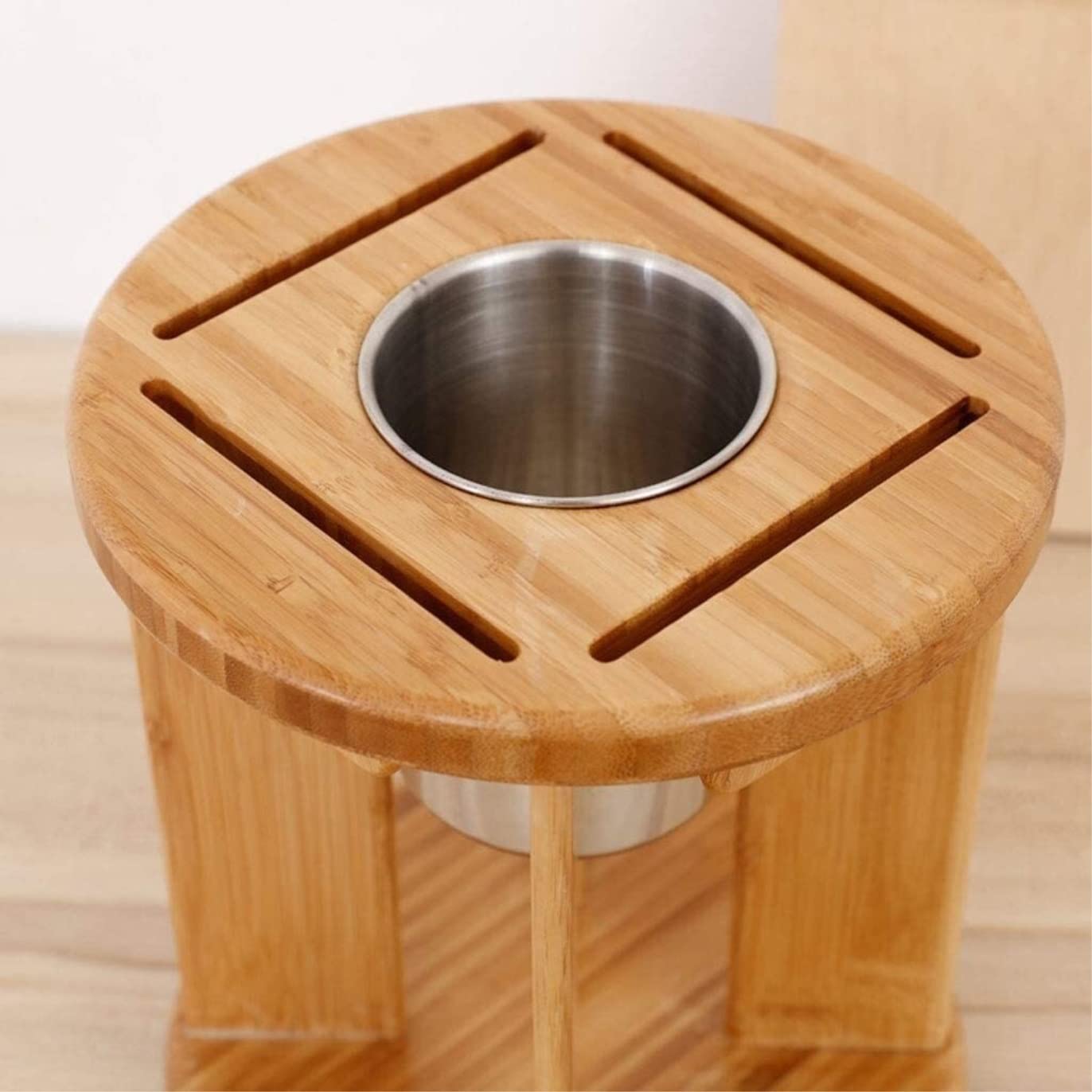 Bloque Cuchillos Cocina Agujeros Multifuncionales Bambú Redondo Cuchillo Estante Herramienta De Almacenamiento Portacuchillos Organizador Herramienta