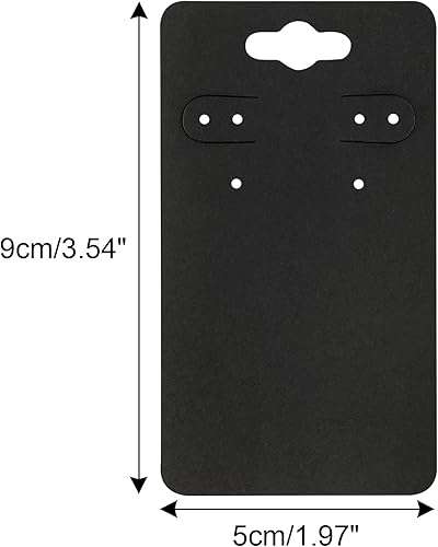 Miniatura 2 de joycraft 100 tarjetas de aretes con 6 agujeros, tarjetas negras de 2 x 3.5 pulgadas, etiquetas de exhibición de joyas de papel en blanco para
