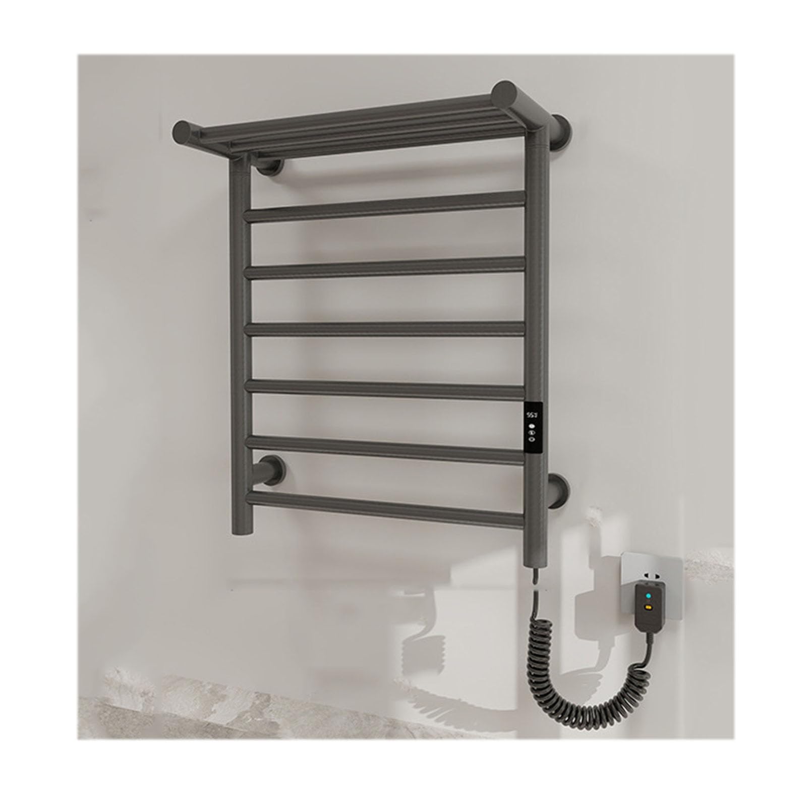 Sèche-serviettes pour salle de bain moderne avec étagère supérieure pratique