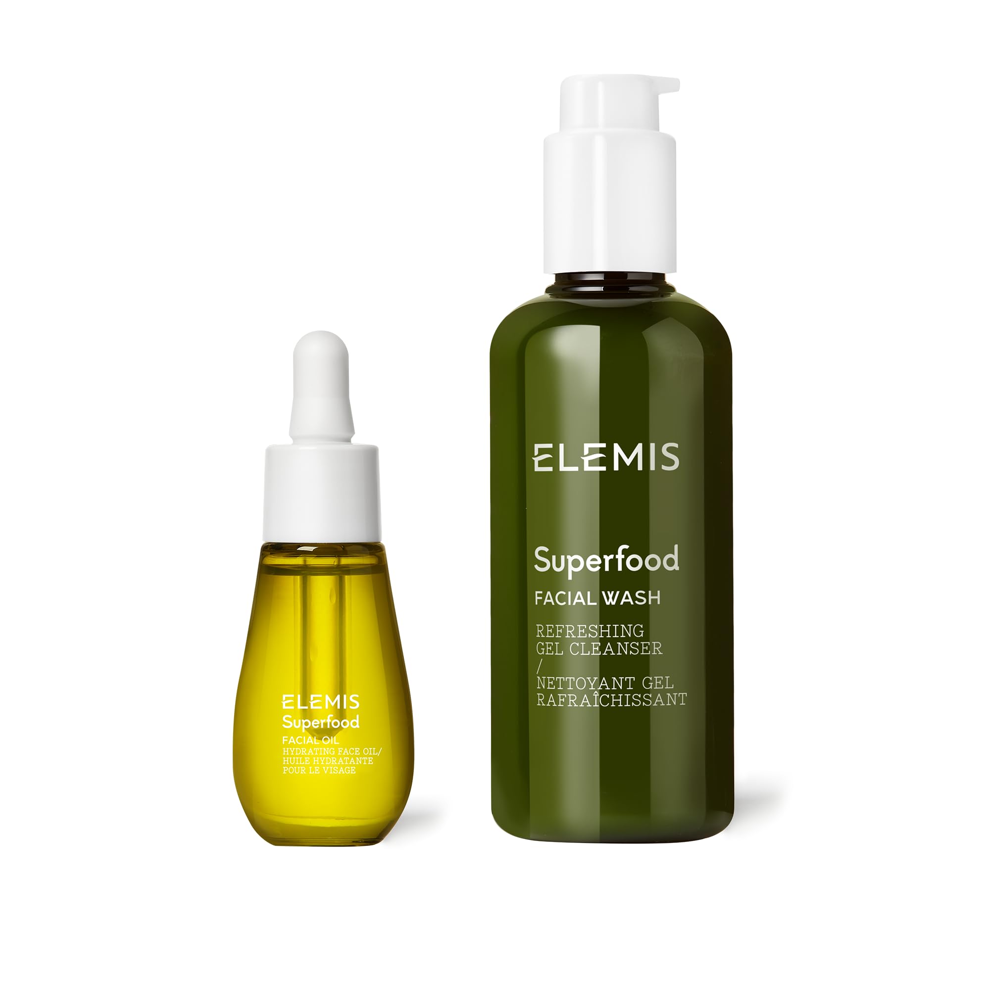 Elemis Superfood Facial Wash 200ml + Elemis Superfood Facial Oil, Olio Nutriente per Viso - 15 ml