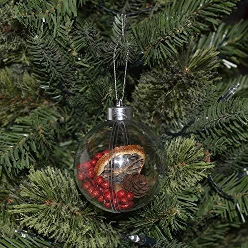 Mr Crimbo Pack of 12 DIY Christmas Baubles Clear Fillable Balls Arts Crafts 8cm