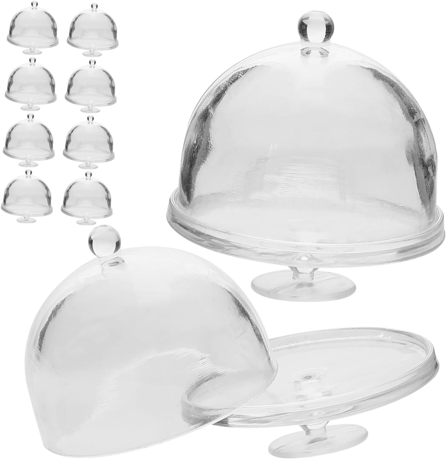 20pcs Mini Cake Dome Stand Cupcake Display Plate Candy Box for Doll Houses Wedding Supplies