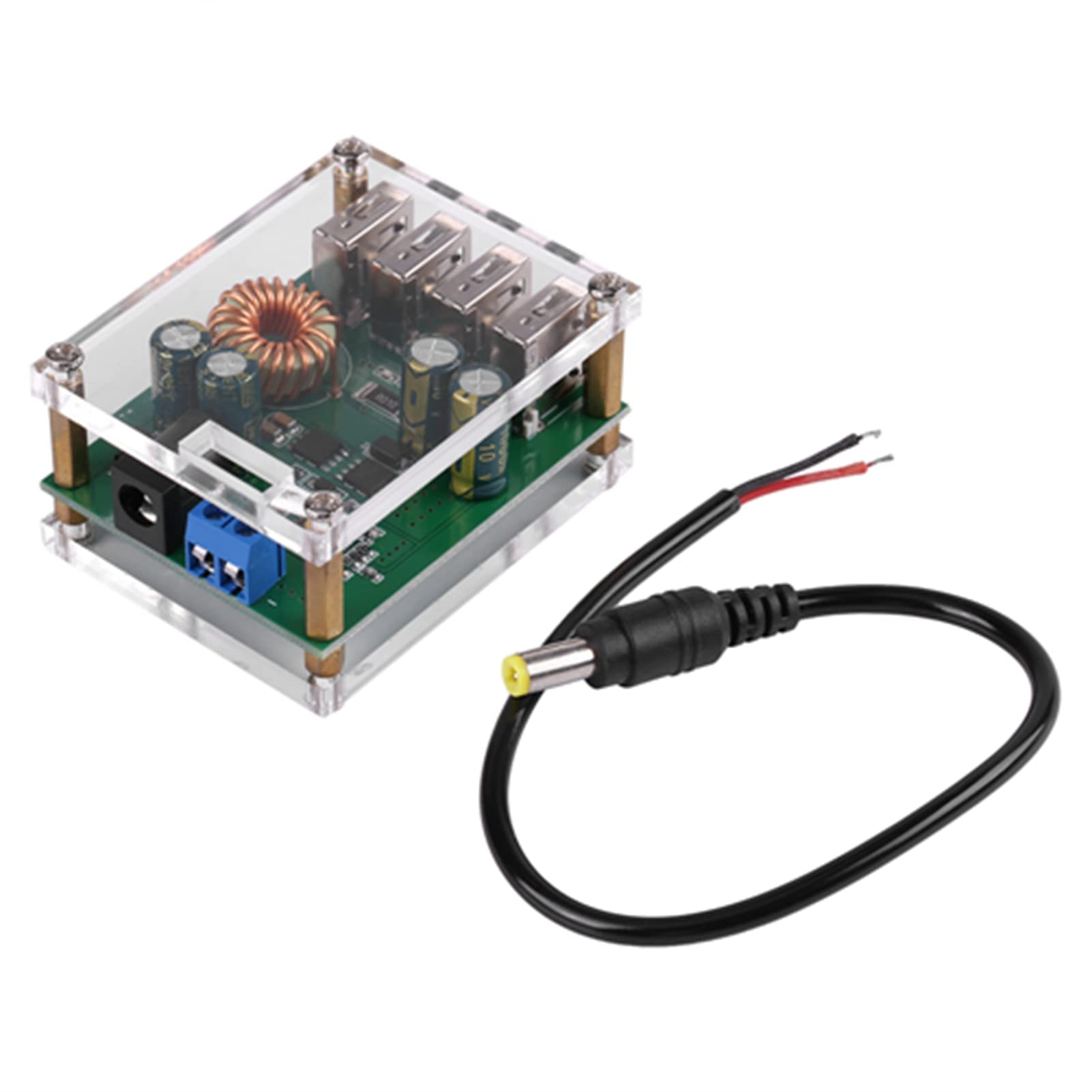 Dc 7 60V do 5V Step Down Step Down moduł Dc Dc 7 60V do 5V 5A 4Usb Wyjście Przetwornica Obniżająca Moc Obudowa Zasilacza