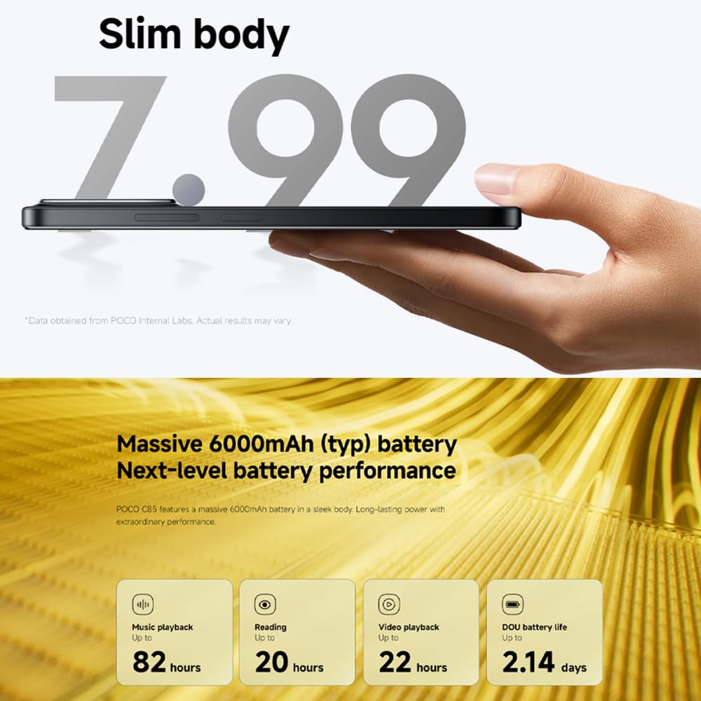 Xiaomi POCO C85 8GB+256GB Smartphone Immersive Display - Dettaglio