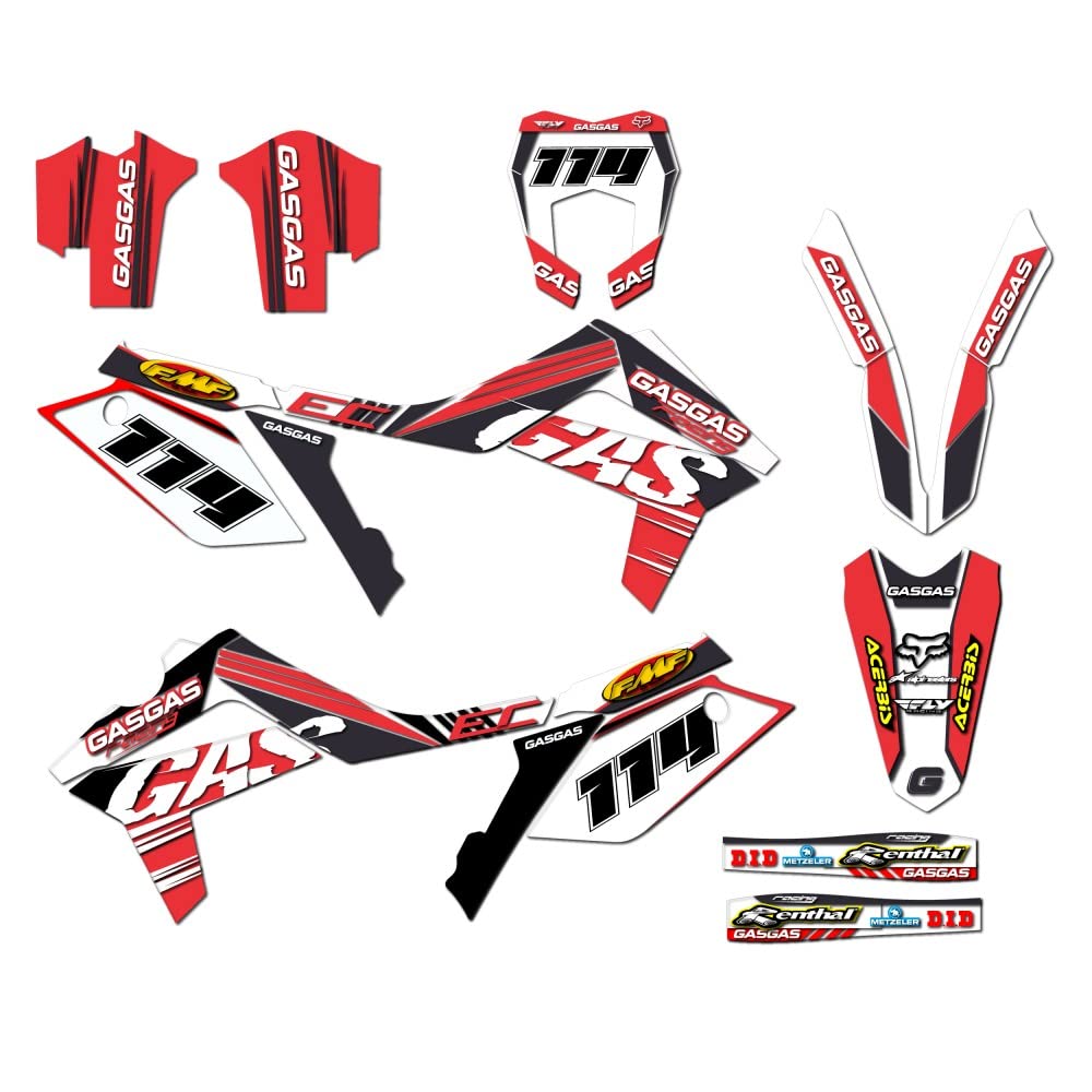 Kit déco Gas-Gas EC 12-17 rouge pour sorties enduro