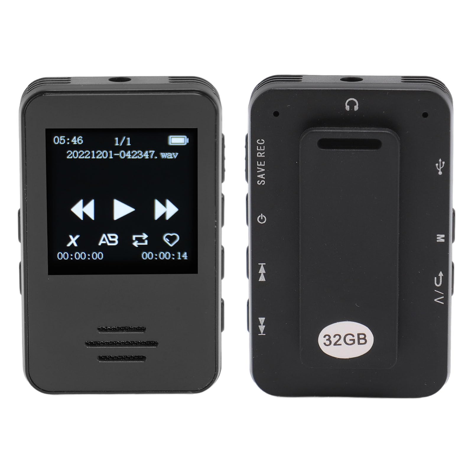 Registratore Vocale Digitale Ad Alta Definizione 32 GB Portatile per Studenti e Professionisti Leggero con Bluetooth V5.2