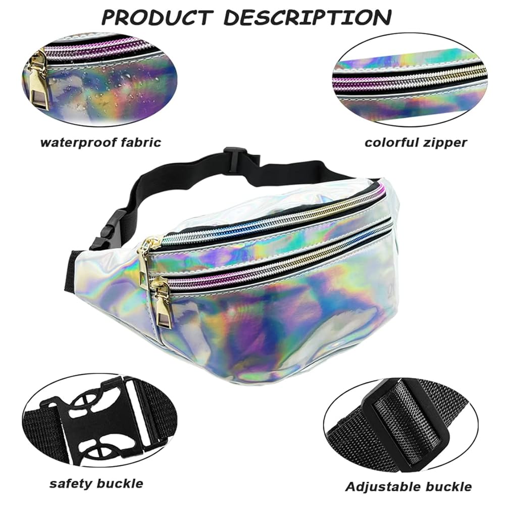 Marsupio Olografico 2 Pezzi - Con Paillettes, Design Lucido, Regolabile, Per Corsa E Viaggi - Foto 2