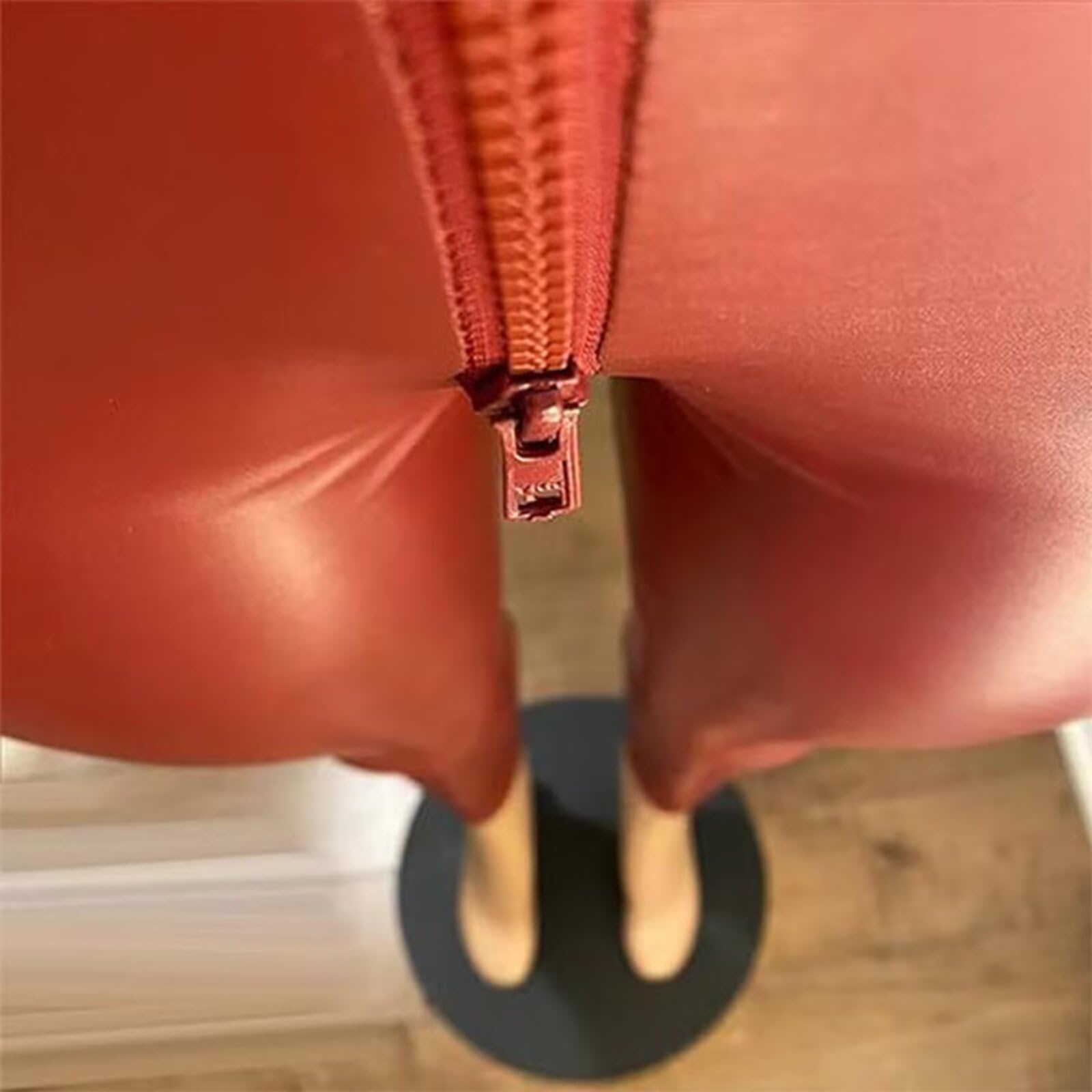 Damen-Leggings aus Kunstleder mit Zwei-Wege-Reißverschluss im Schritt, Stretch, Leggings aus mattem Leder, Kunstlederhose