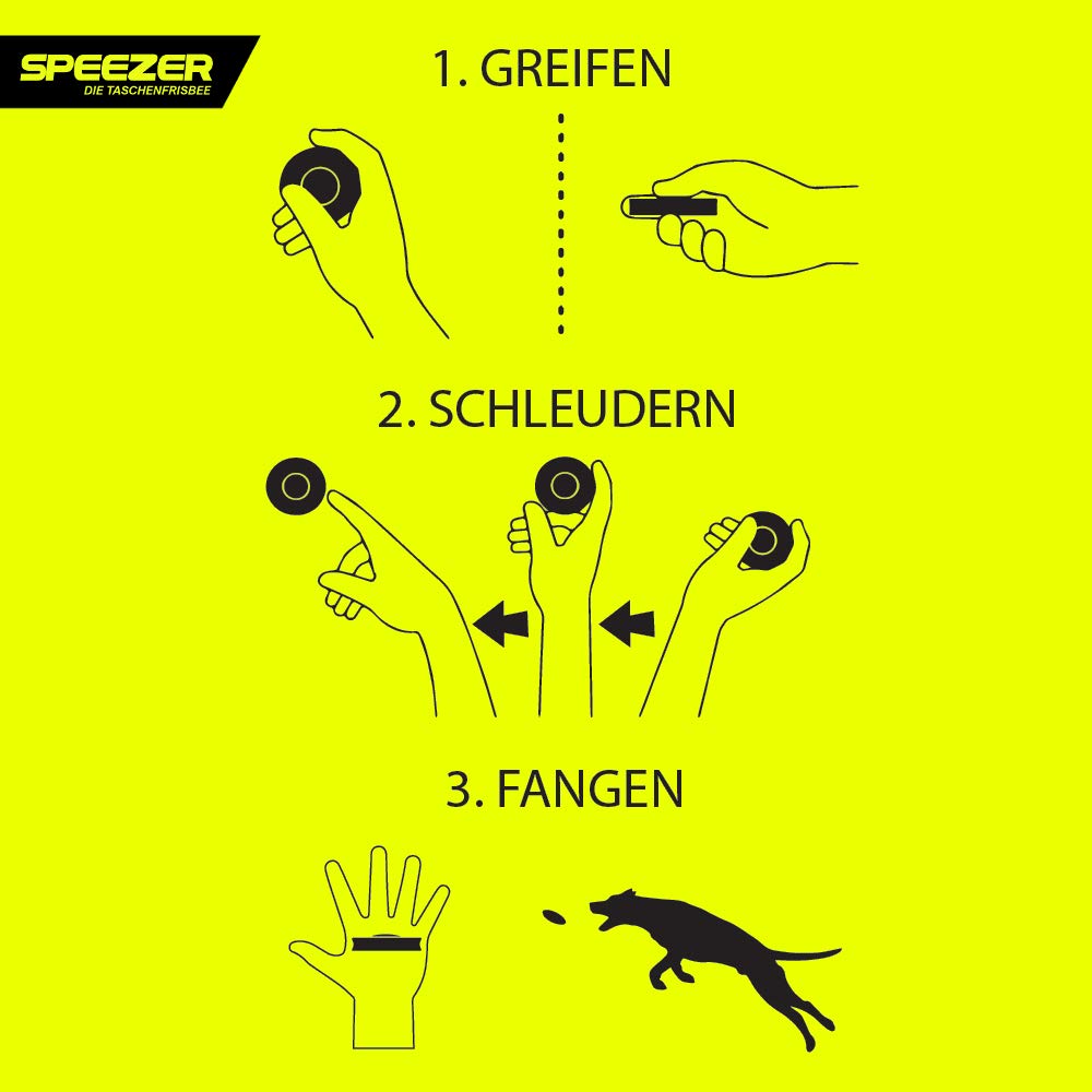 SPEEZER Lot de 3 mini frisbee - Le disque jaune est le gadget de sport amusant en plein air - Petit et doux, le disque frisbee se glisse dans n'importe quelle poche de pantalon et est le jeu de lancer