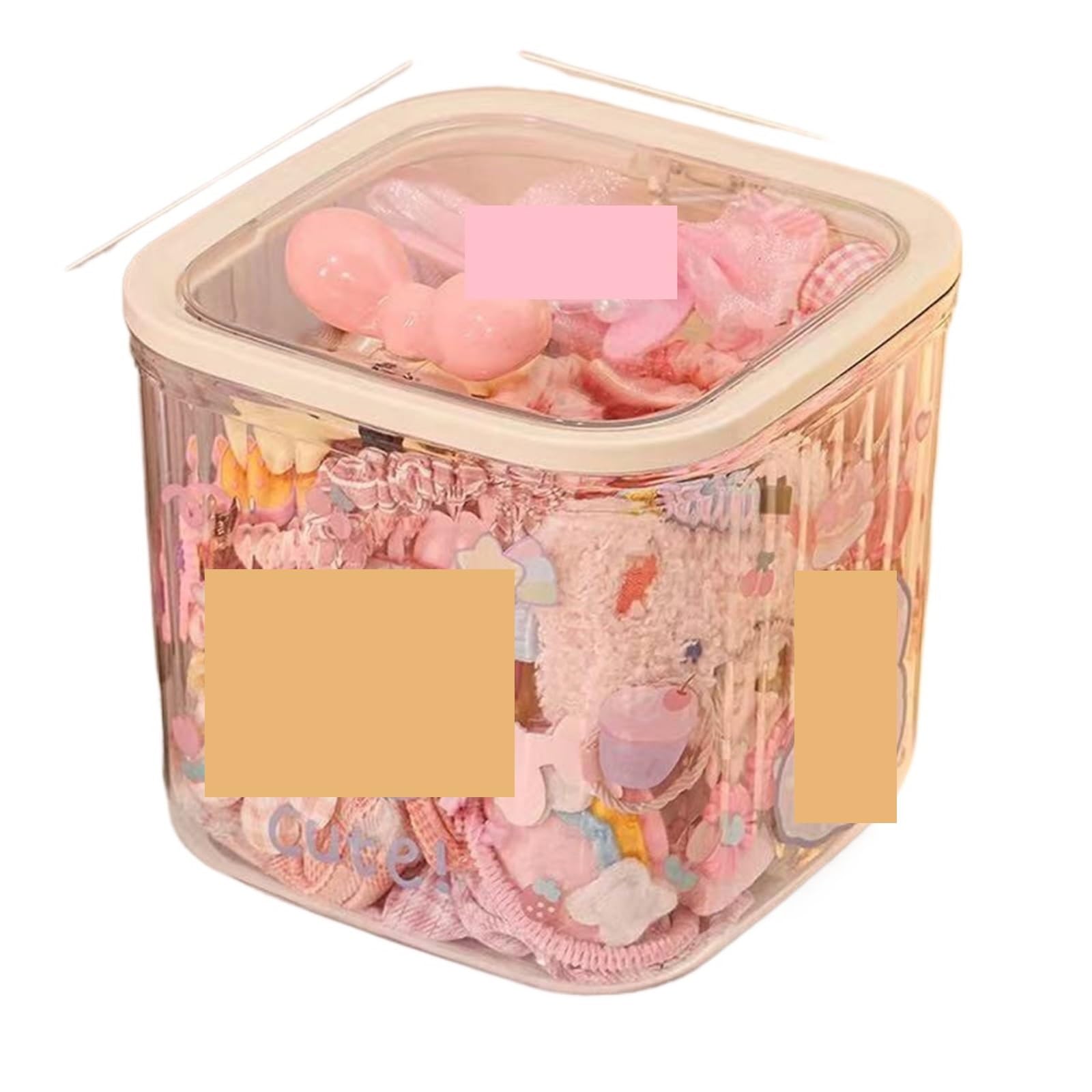 Haargummi Organizer Klare Zubehör-Organizer-Box, multifunktionale Aufbewahrung for Haargummis, Schmuck, Badezimmer, Schreibtisch mit(L)