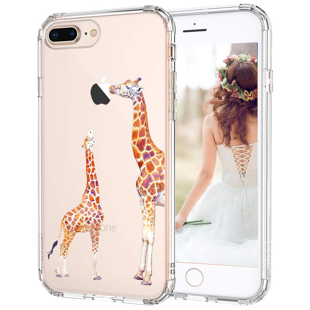 Amazon Com Mosnovo Compatible For Iphone 8 Plus Case Iphone 7 Plus Case Clear Cute Mama Giraffe Pattern Print Design Girl Women With Transparent Tpu Bumper Back Case Cover For Iphone 7