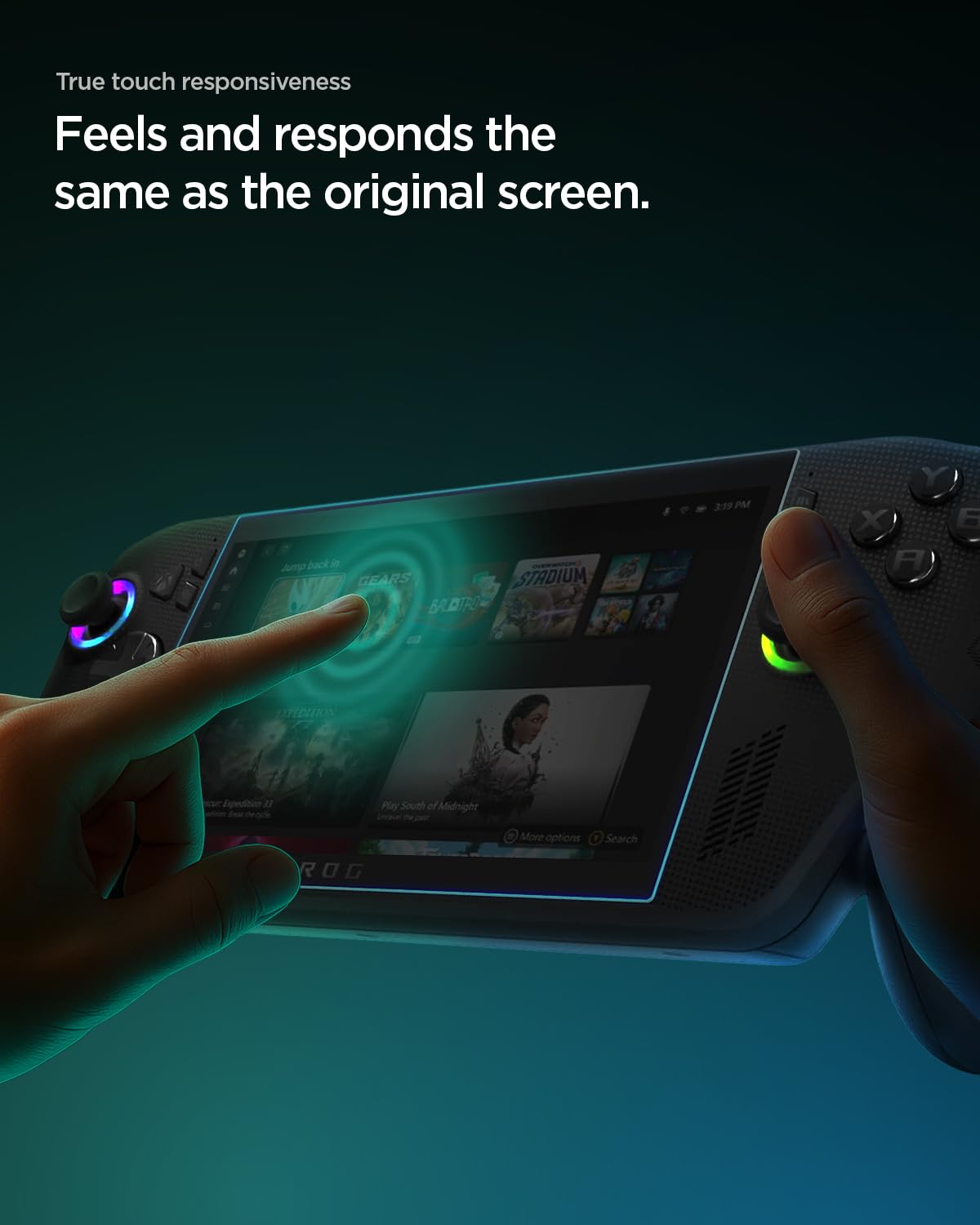 Spigen Glas.tR Slim Protector Pantalla para ASUS ROG Xbox Ally, ROG Xbox Ally X, ROG Ally, ROG Ally X, MSI Claw 7 AI+, 2 Unidad, Alta Definición, Anti-Arañazos, Dureza 9H