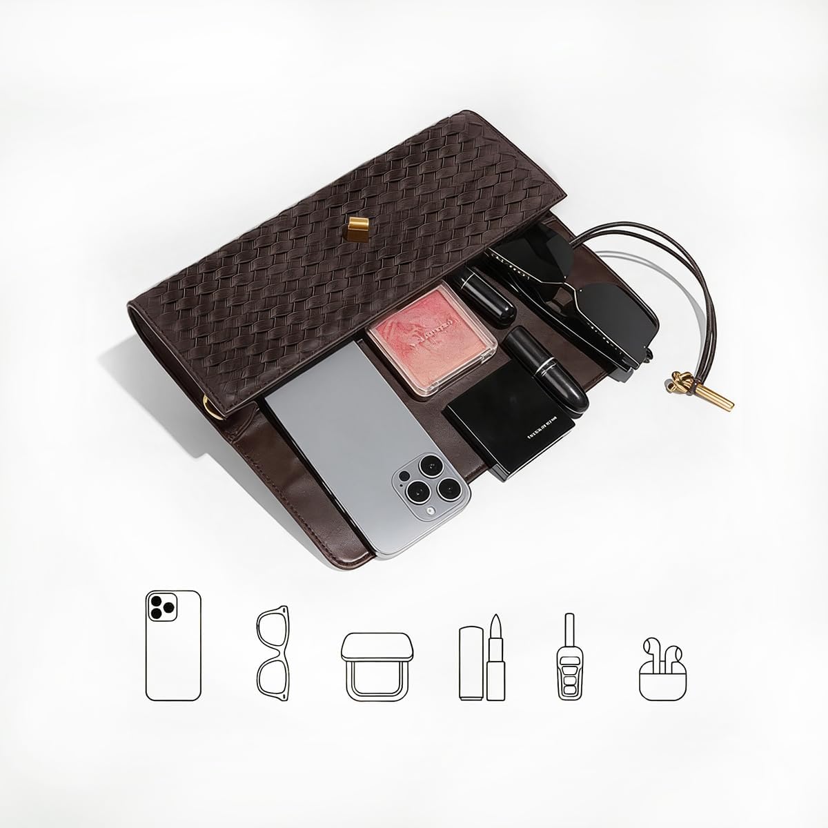 BaiYouDa Evening Clutch Purse for Women Casual Fashion Satchel Shoulder Handbag Vegan Leather Crossbody Bags
