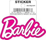 Ata-Boy Barbie Logo White Pink Outline Die Cut 3' Vinyl Sticker