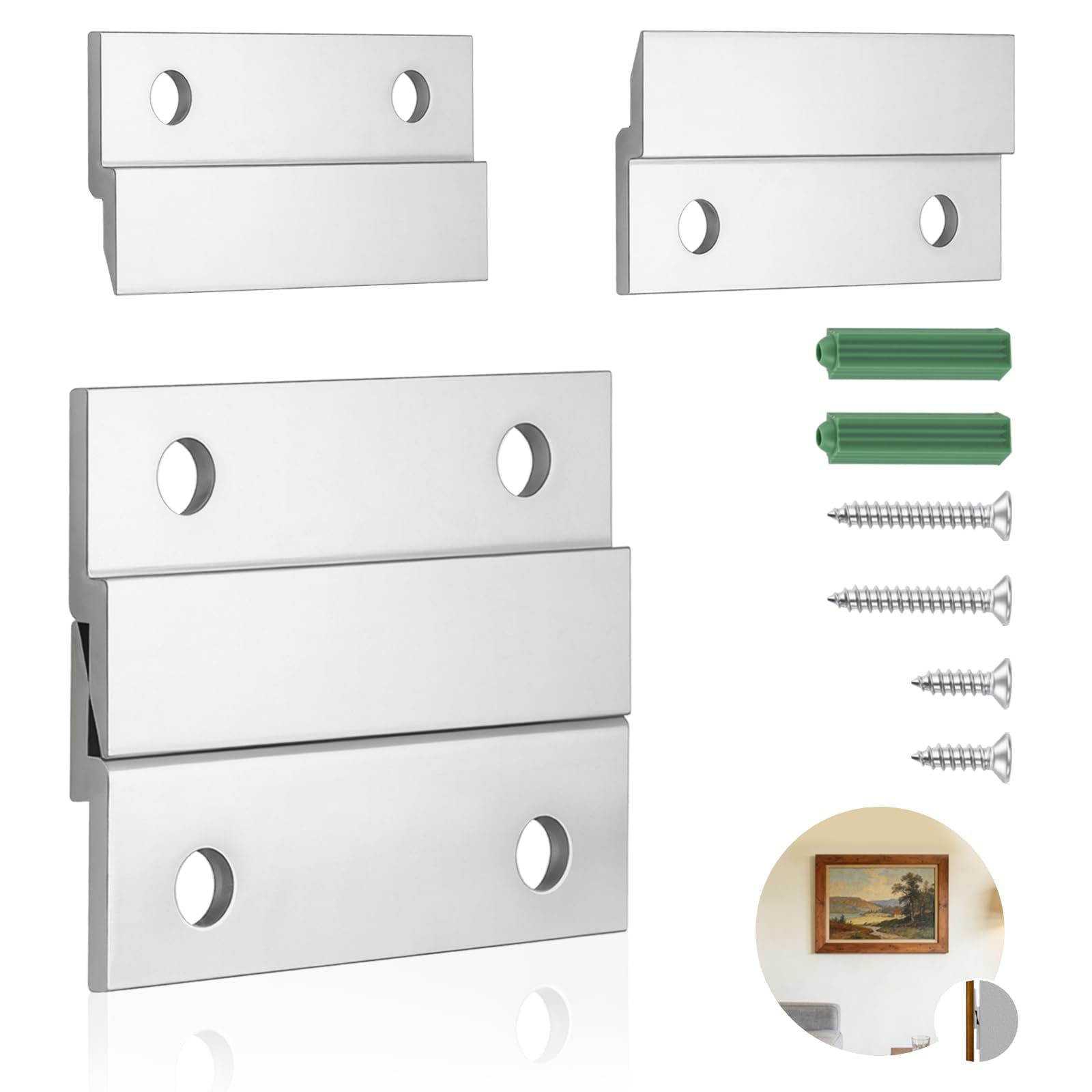 Dwsdws 4 Pcs French Cleat Picture Hanger 4 Inches Aluminium Heavy Duty