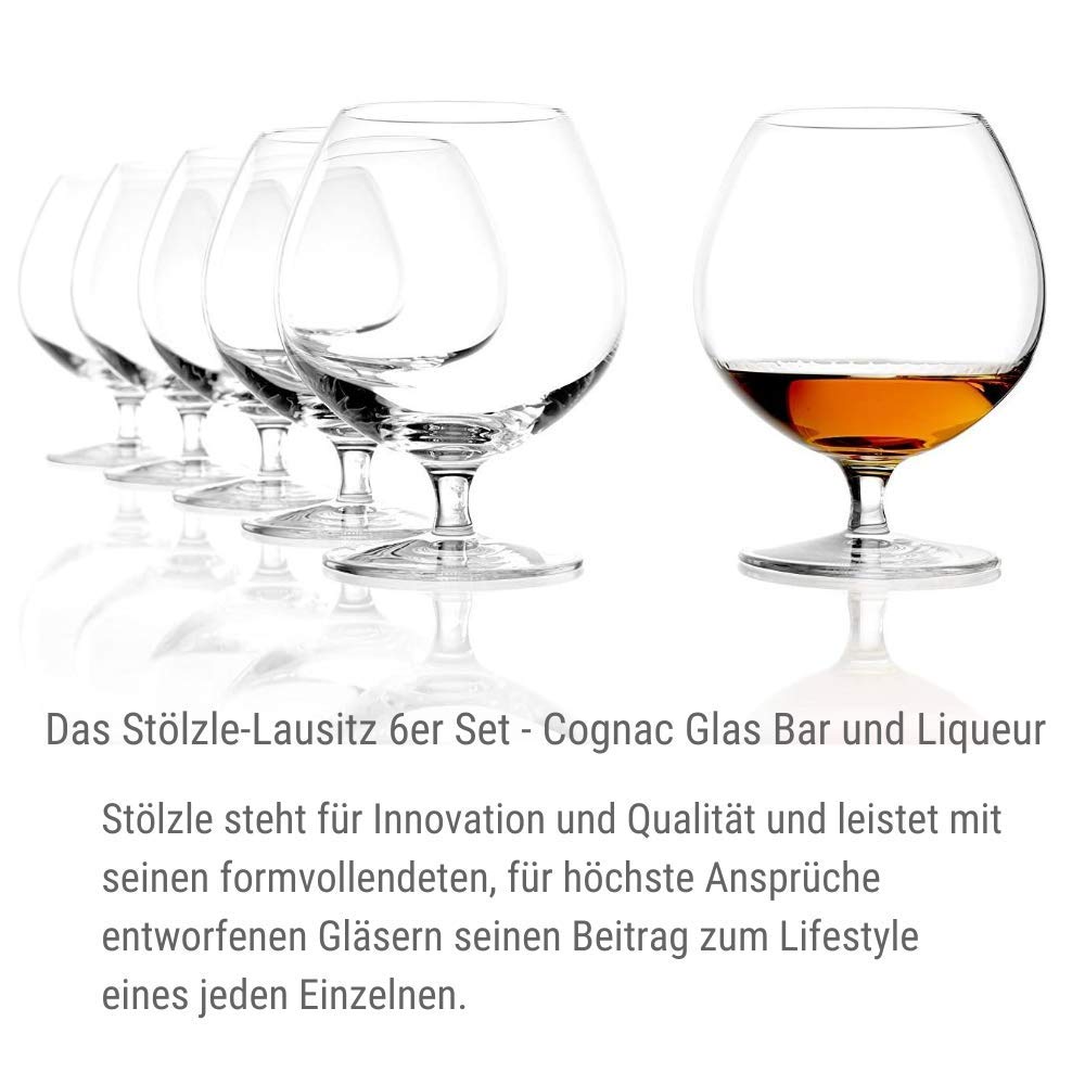 Stölzle Lausitz Zestaw 6 kieliszków do koniaku, 585 ml, nadają się do mycia w zmywarce, szlachetne szkło kryształowe bezołowiowe, wysoka jakość