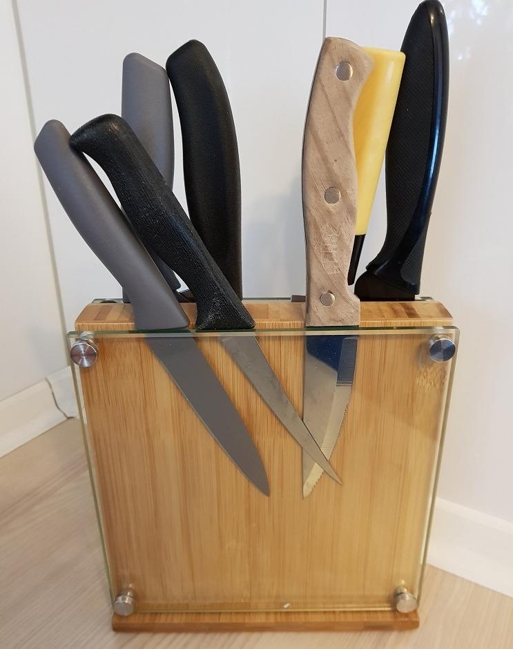 Bambus Messerblock Schubladen-Organizer – Halterung Für 5 Messer, Platzsparend – Messer Nicht Enthalten