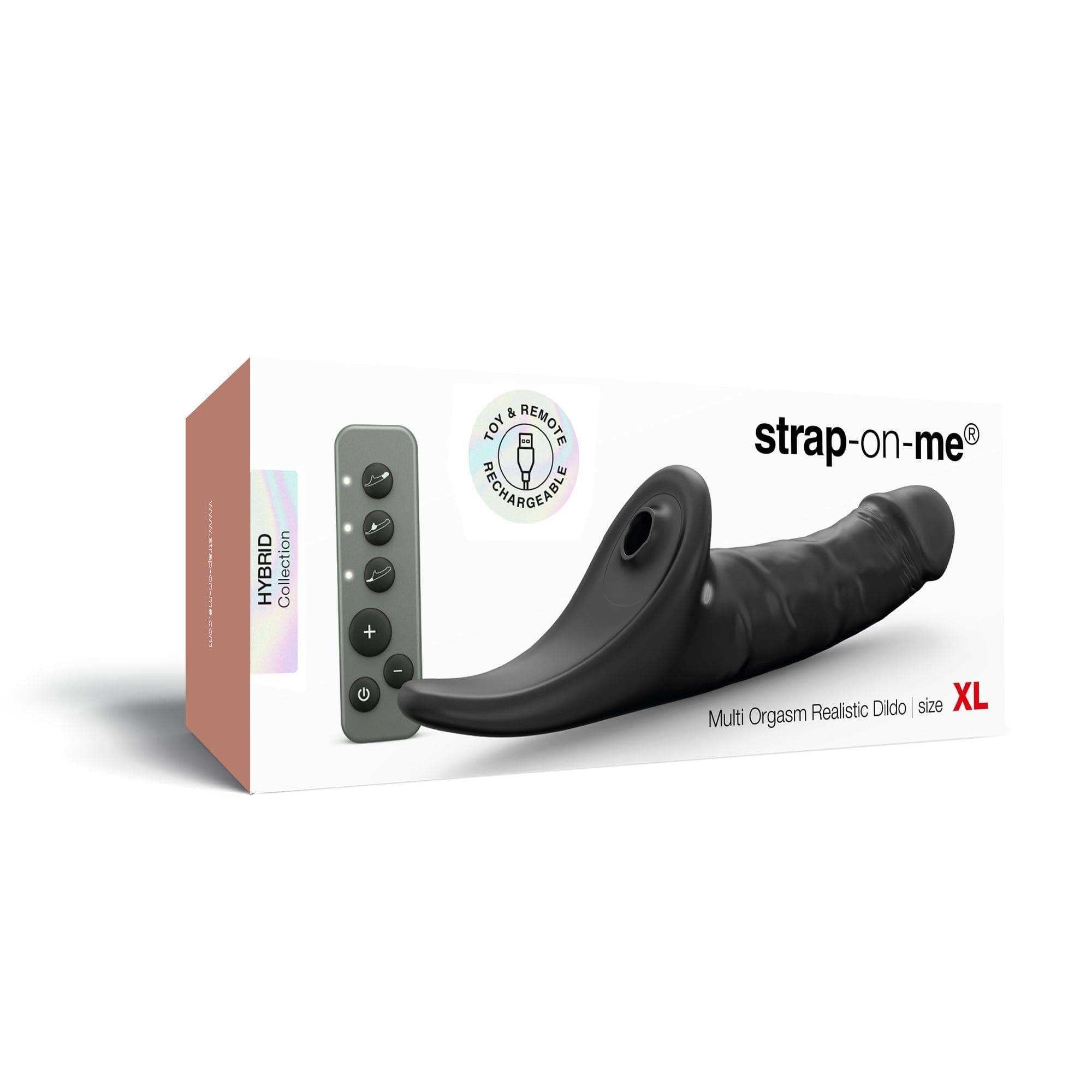 Strap-On-Me Dildo Realistico Telecomandato, Vibratore Massaggiatore 3 in 1 per Donna, Stimolazione Clitoridea Vaginale e Anale, 3 Motori, 5 Intensità, IPX7 Waterproof, Ricaricabile con Telecomando