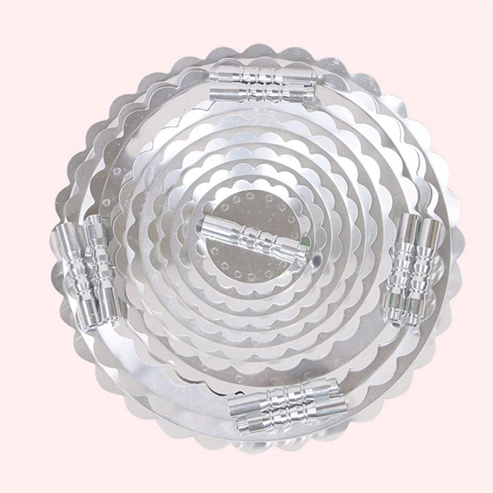 Soportes para Cupcakes de 6, 8 y 10 Niveles, de Metal, para Tartas, cumpleaños, Bodas, exhibiciones, Decoraciones (Plata, 6 Unidades)