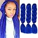 Produktbild Jumbo Braid Haarverlängerung für Twist DIY Crochet Flechten Jumbo Zöpfe Kanekalon Blaue Farbe 3 Stück/Los 100 g/Stück 61 cm