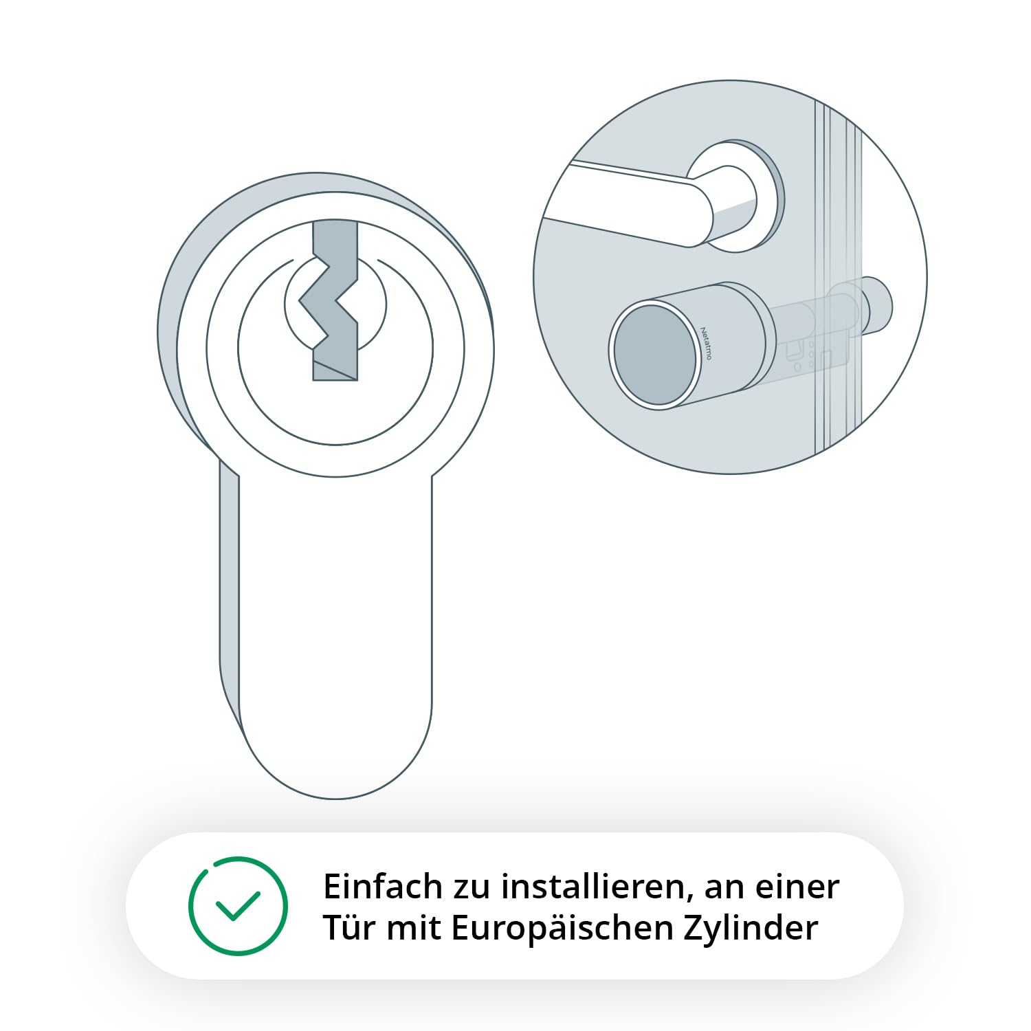 Netatmo Doorlock Smartes Türschloss und Schlüssel, Zugang per Smartphone oder gesichertes NFC, Teilen Sie den Zugang mit Ihren Gästen, verschlüsseltes BLE Bluetooth, NDL-EC