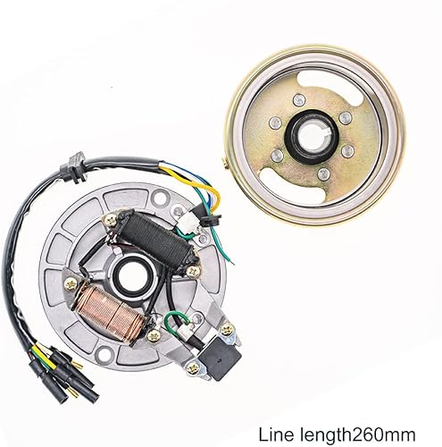 Miniatura 5 de Kit de rotor de 2 bobinas de encendido Magneto de estator de volante ATV Magneto placa de estator para 50cc 70cc 90cc 110cc 125cc Taotao Kazuma SSR
