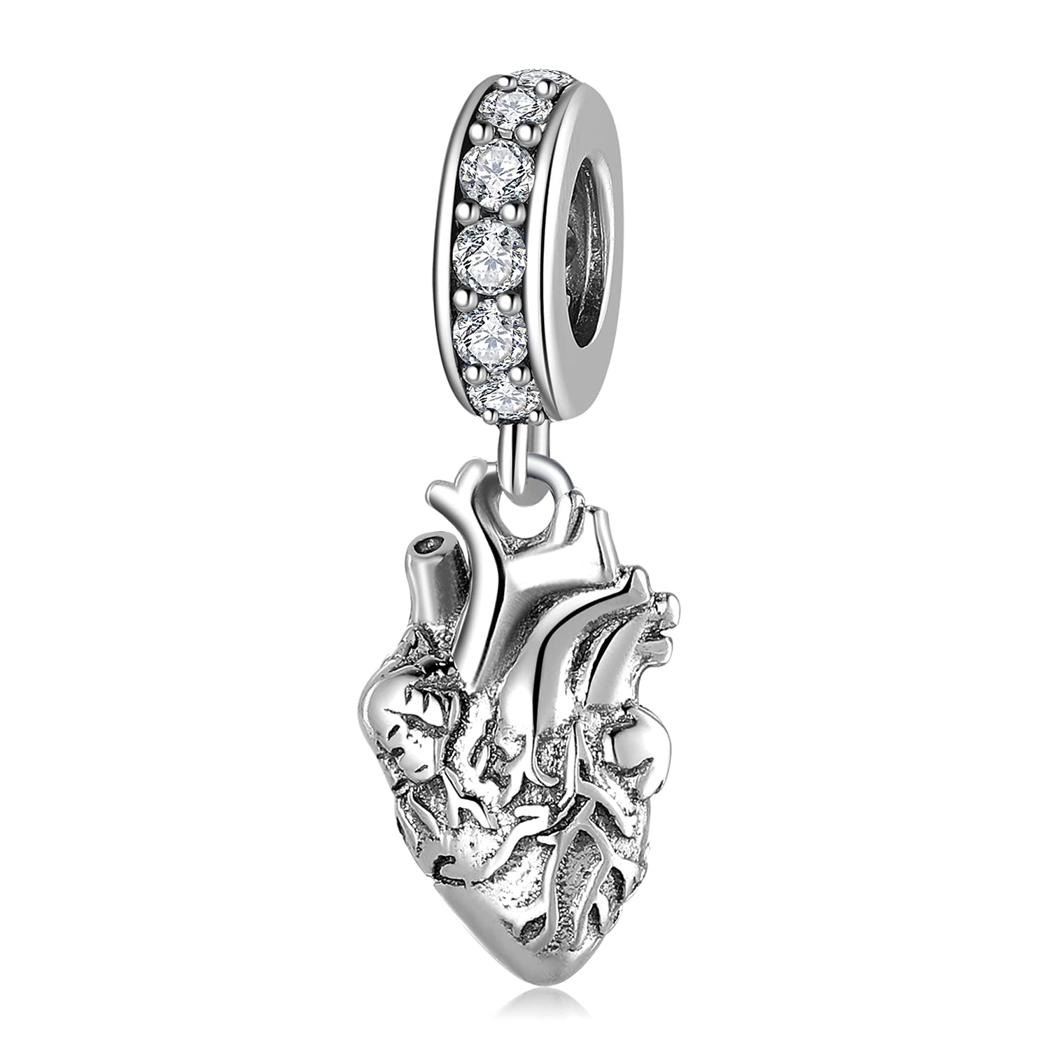 Abalorio anatómico gótico de Plata de Ley 925 para abalorio de serpiente europea para collar de pulsera para regalo de mujer