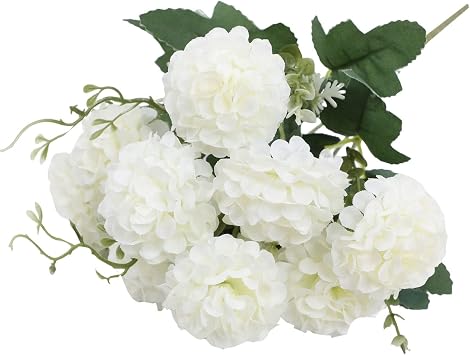 Spring Flowers Artificial for Decoration Fake Hydrangea Artificial Flowers for Outdoors White Living Room Entrance Decoration Artificial Flower Bouquet