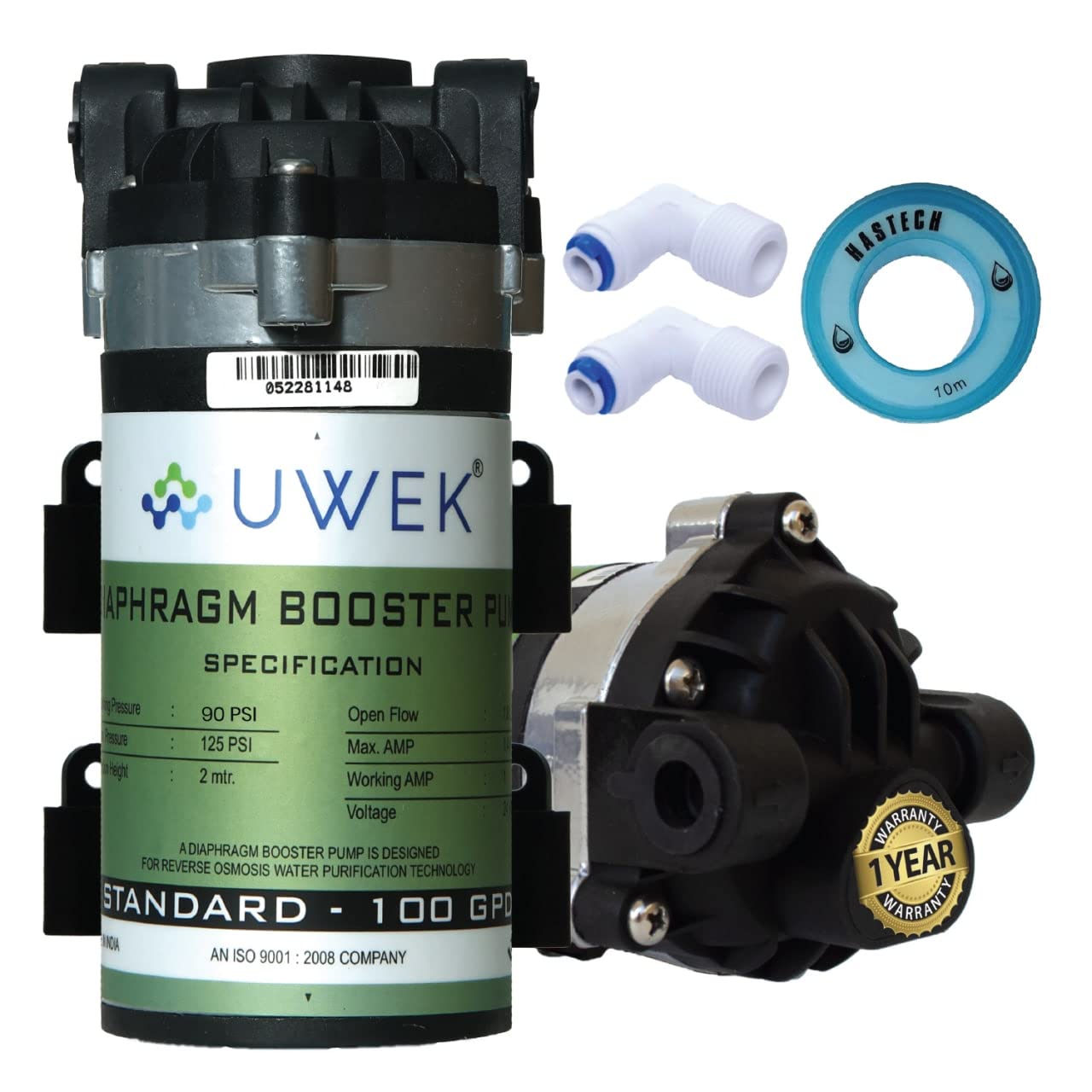 UWEK STANDARD RO Booster Pump 100 GPD, RO Pump 100 GPD Motor for RO