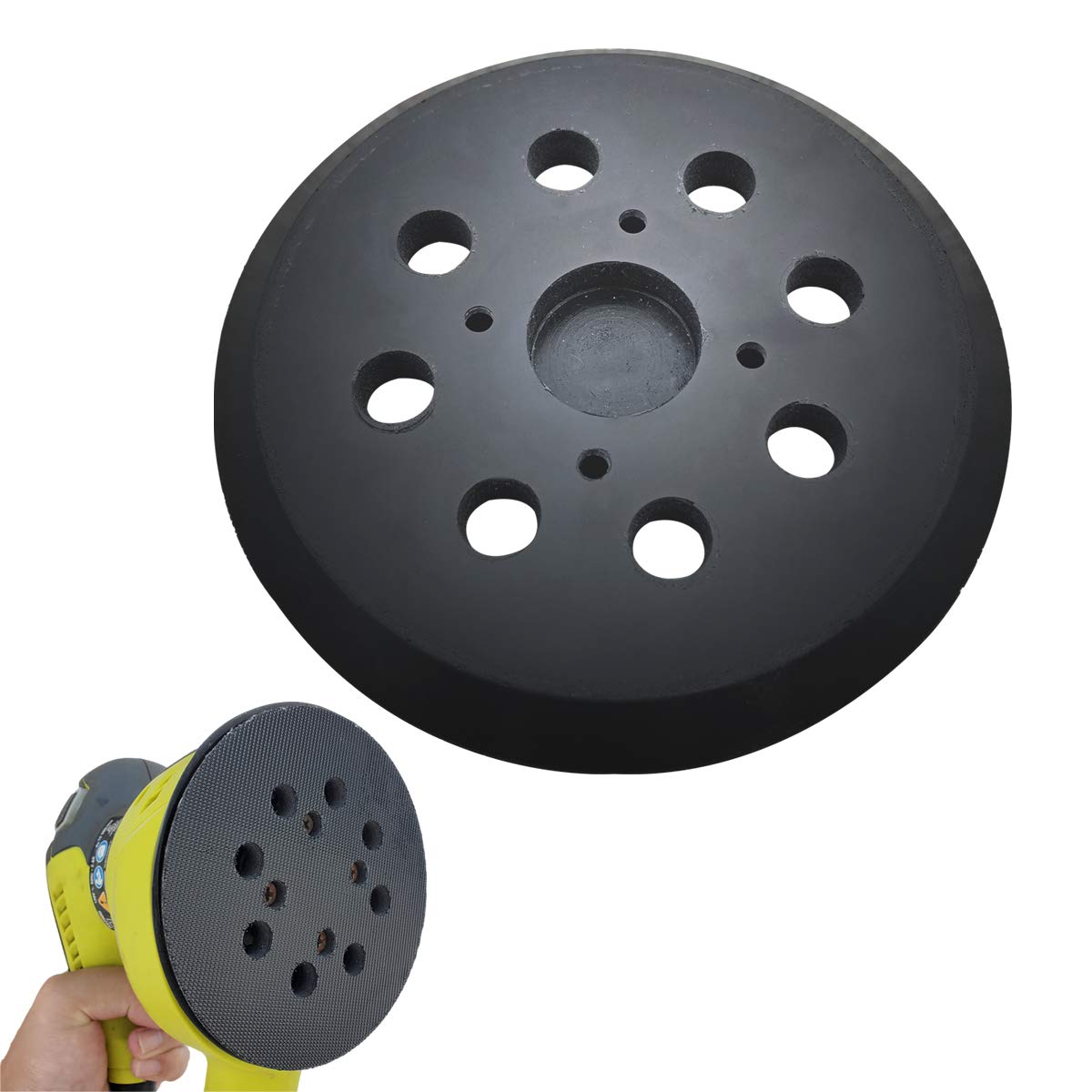 5 Inch Sander Pads for Ryobi Sander, 5" 8-Hole Hook and Loop Replacement Orbital Sanding Pad for Ryobi RS290, RS241, RS240, RS280, RS281, P411 Random Orbit Sanders