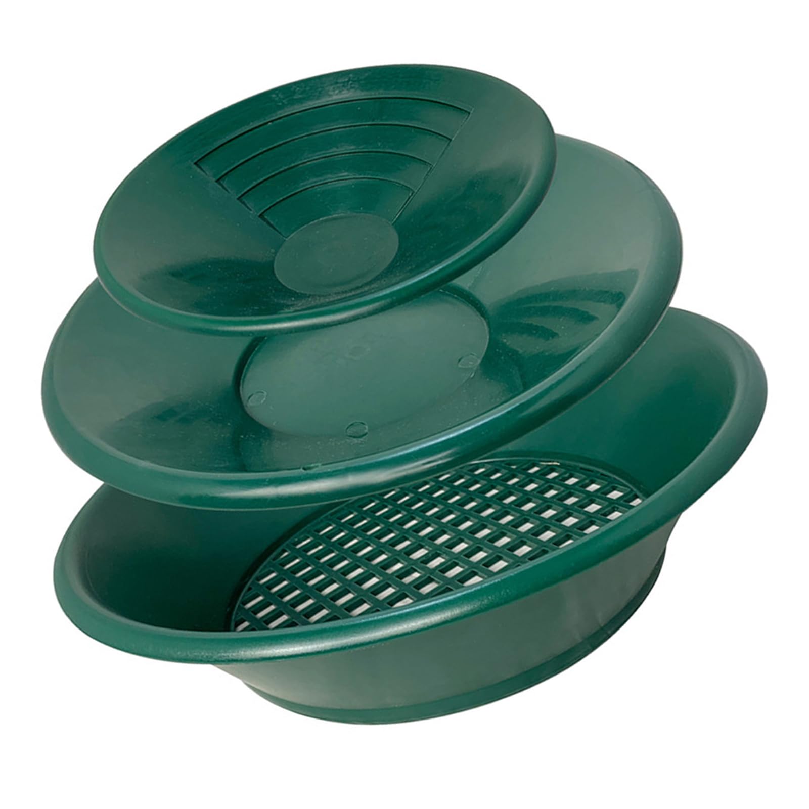 3Pcs Gold Washing Pans Set Gold Pans Hand Operated Mining Tool Green for Prospecting Panning Mining Panning