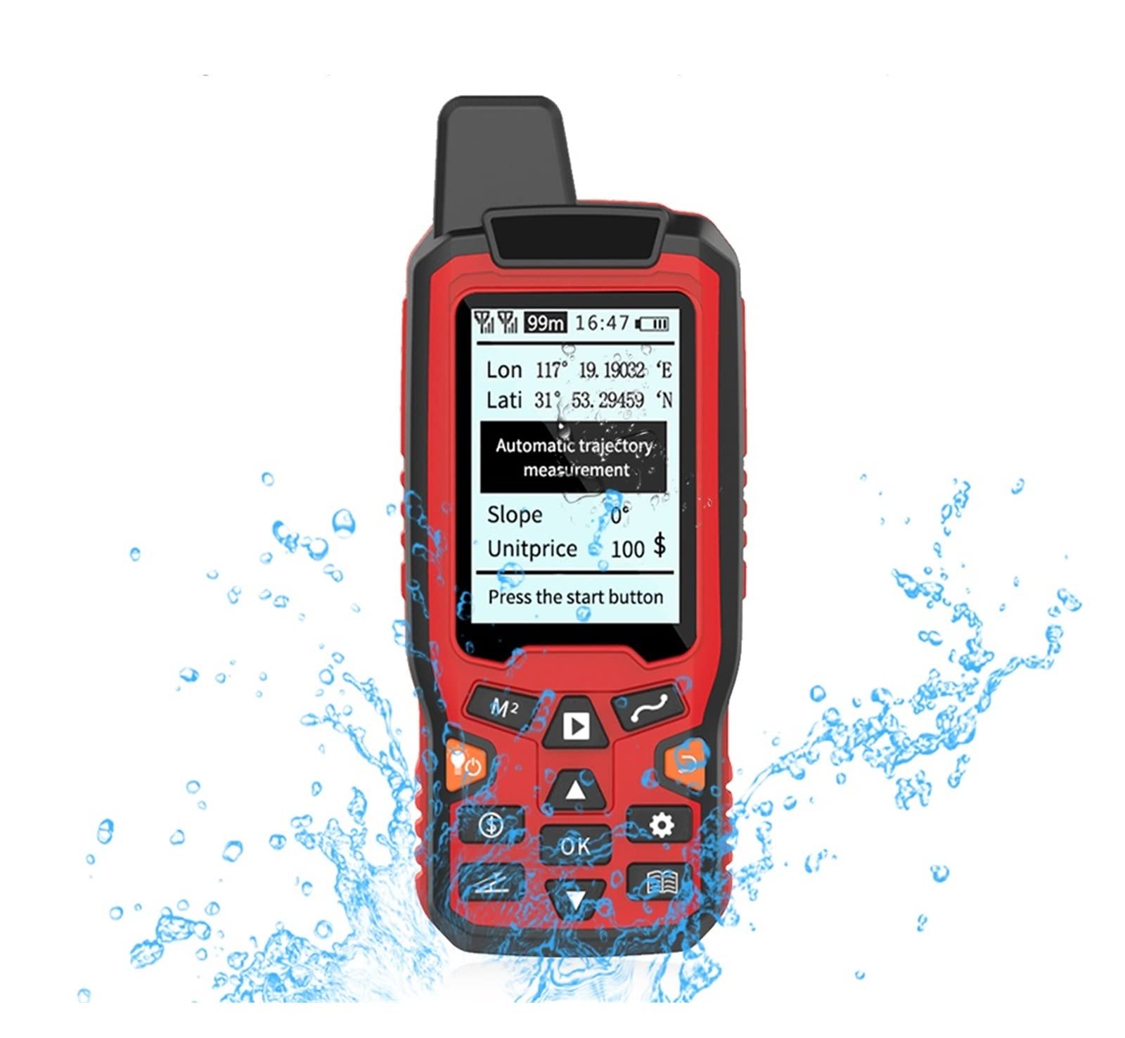 GPS portatif USB mesure de la surface terrestre compteur de calcul de la surface de la voie de navigation LCD rétro-éclairé compteur de trajectoire automatique avec pente