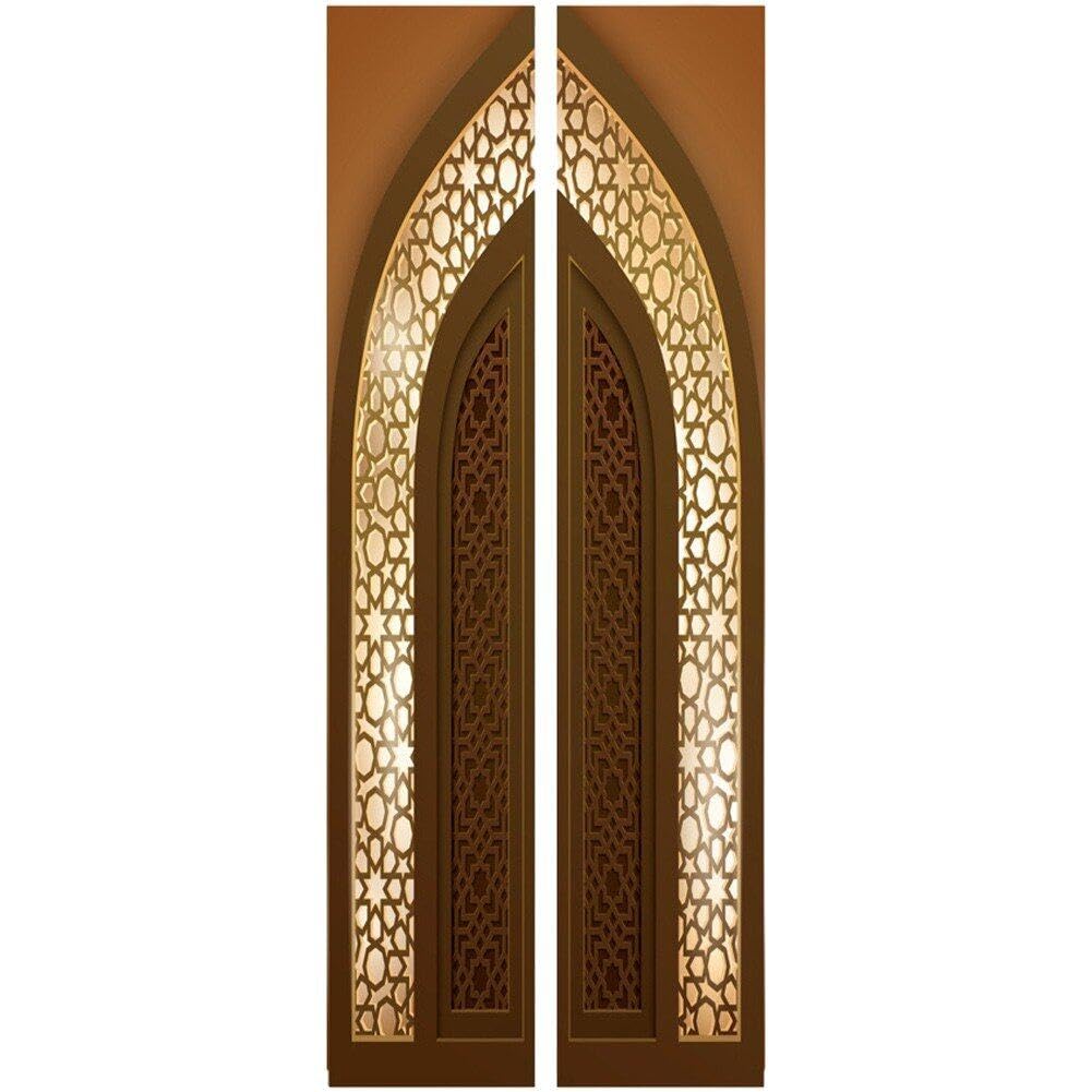 Papier peint Eid décor de porte amovible autocollant mural salon trompe l'œil 3D