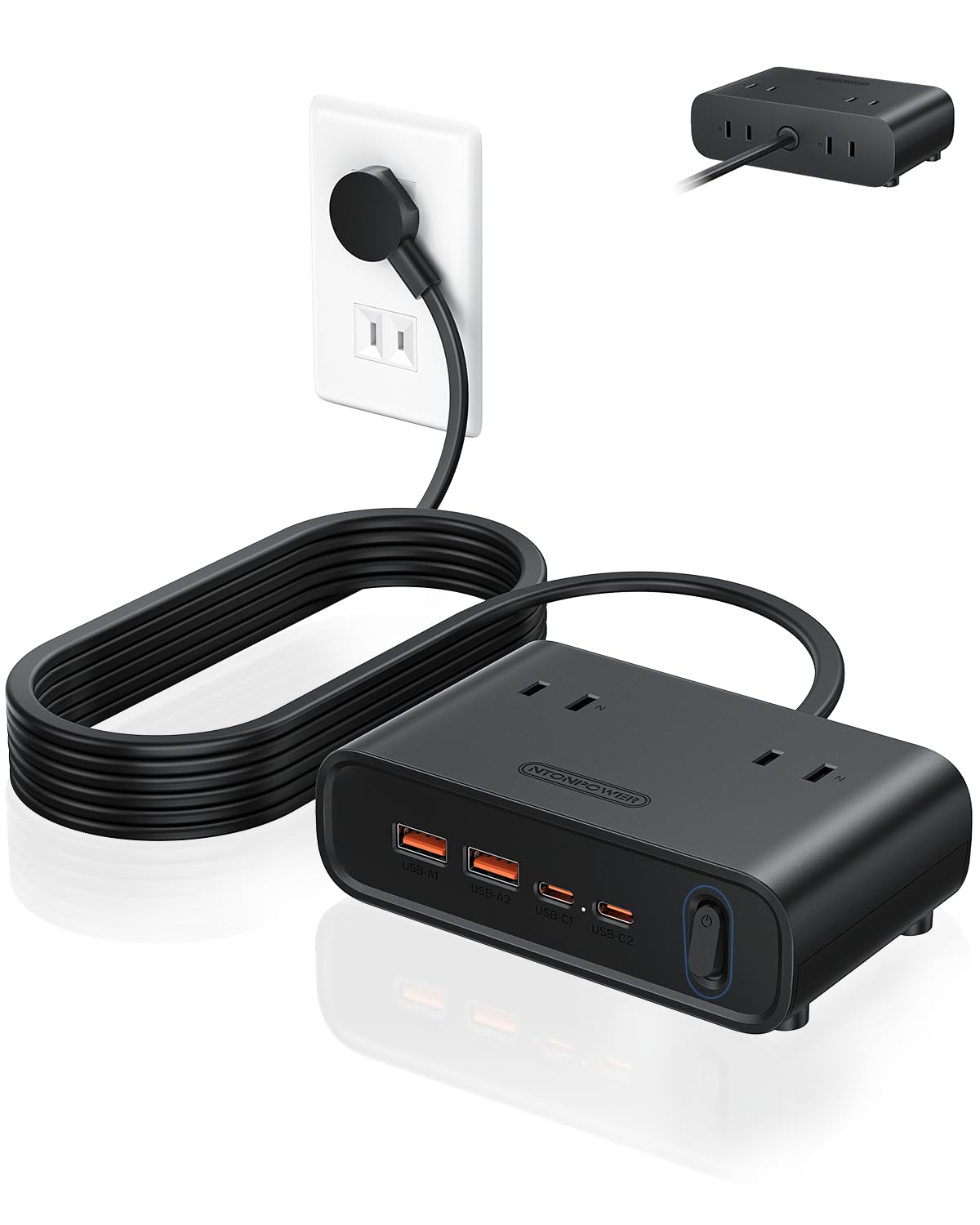 Amazon.co.jp: NTONPOWER 延長コード 2m 電源タップ usb付き 25W