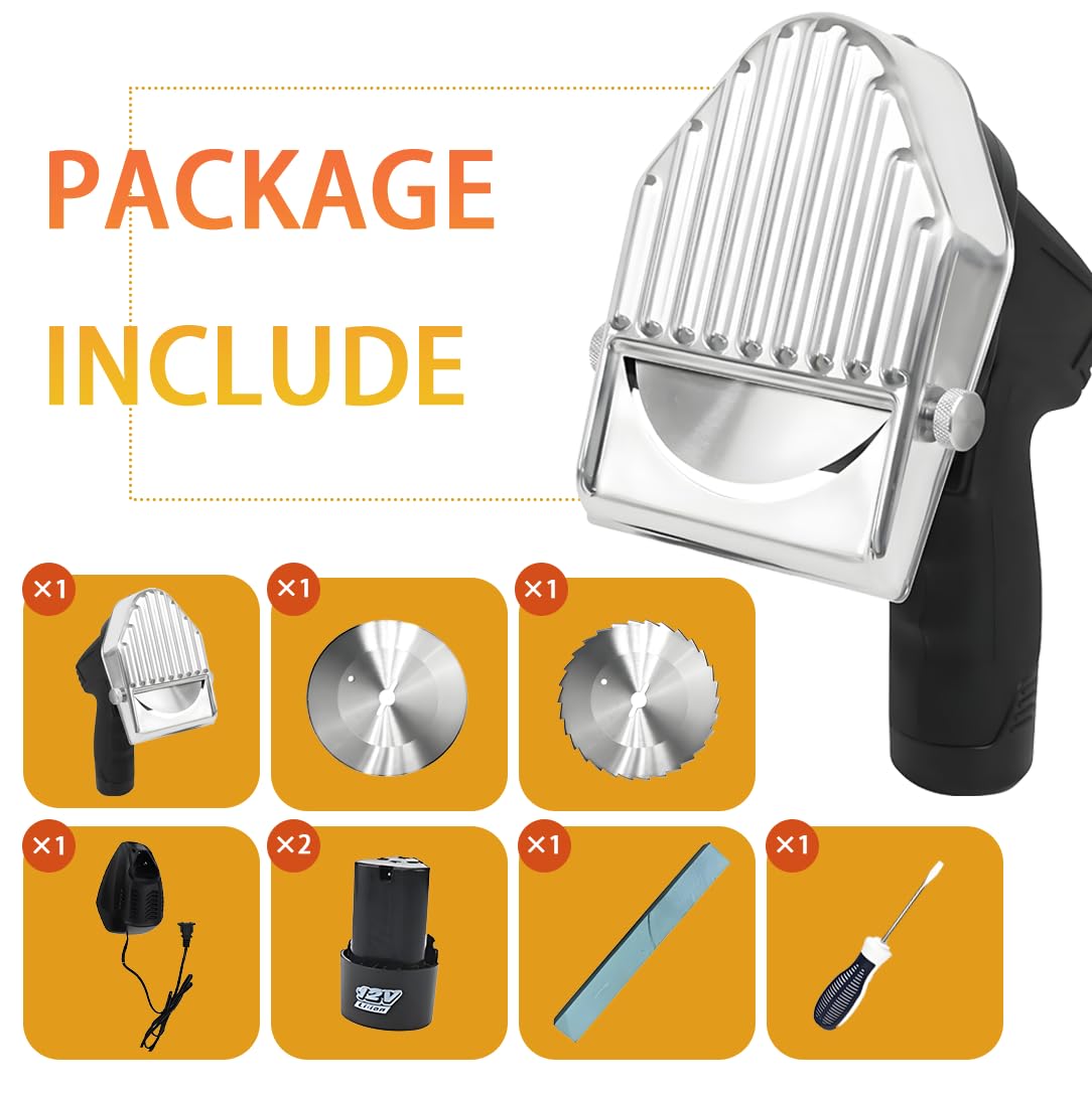 Cuchillo eléctrico para Kebab, Cortador de shawarma, Grosor de Corte Ajustable de 0 a 8 mm, Capacidad de Corte de 60 kg/h para carnicerías y restaurantes. Wireless