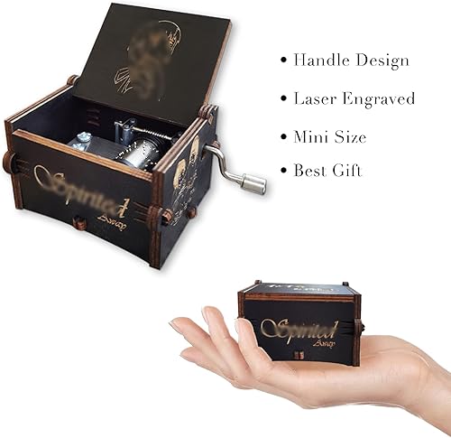 Miniatura 4 de Bolunlun Caja de música de "Spirited Away", caja de música de madera accionada a mano, juguetes de madera para fanáticos del anime, regalos