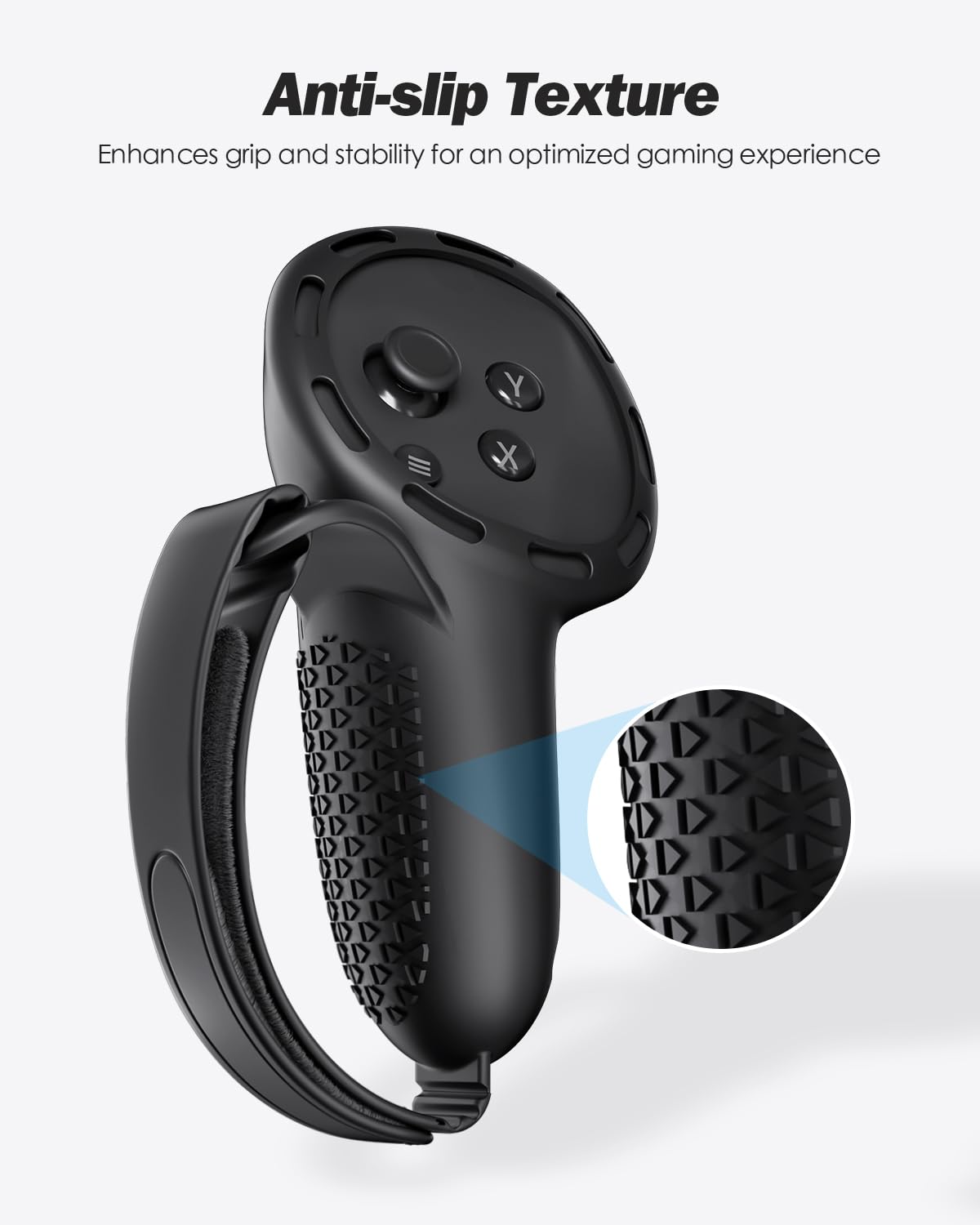 SUPERUS Controller Grips Cover for Meta Quest 3S/Quest 3, Anti-slip Texture - VR Accessories with Adjustable Knuckle Straps — view 6