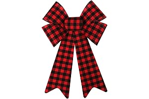 Buffalo Check Christmas Bow - 8.7 Inch x 14.6 Inch