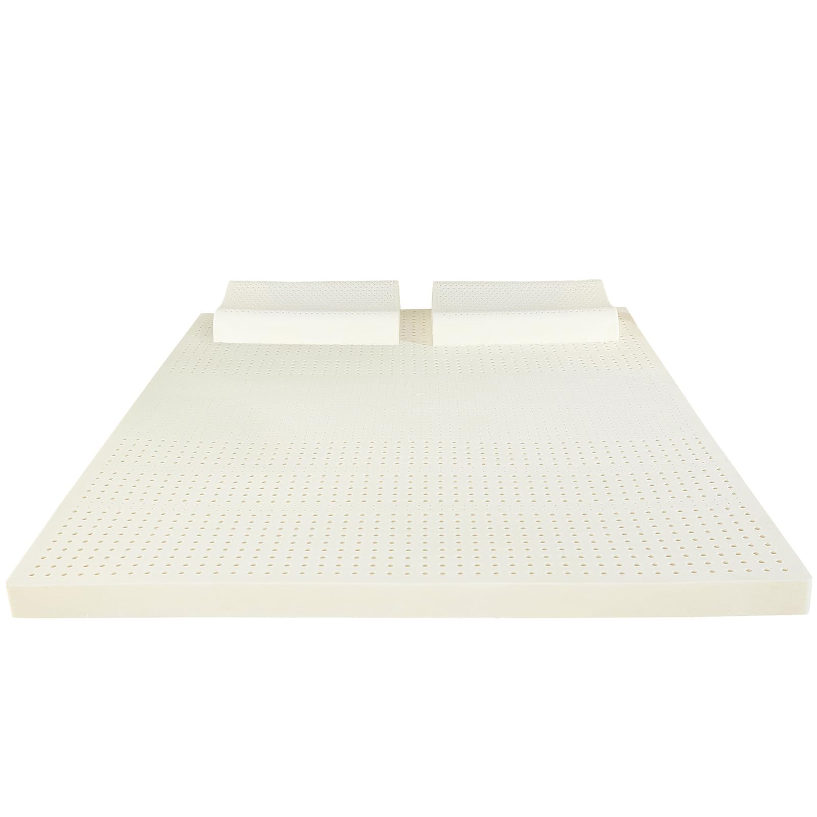 BIWKONI Natural Latex Mattress Topper 2 Inch with Mattress Cover Soft Breathable Quiet Helps Relieve Shoulder Back Pain