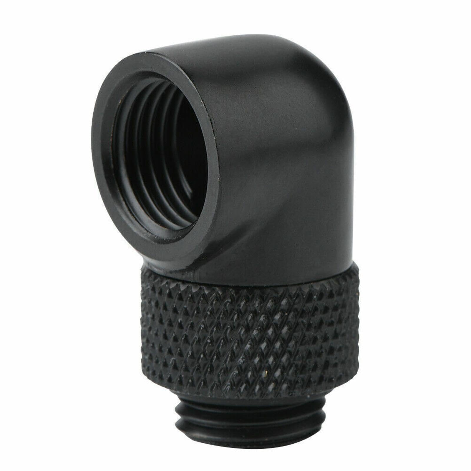 Bitspower G1/4" Female To Female Extender Fitting, 90 Degree Dual Rotary Matte Black 4 Pack