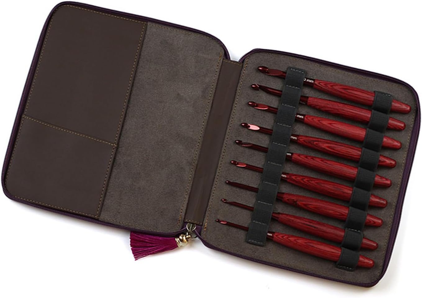 9 個人間工学に基づいたグリップアルミかぎ針編みフック 3.5-8.0 ミリメートル木製ハンドルフック針ニットセータースカーフ木製針