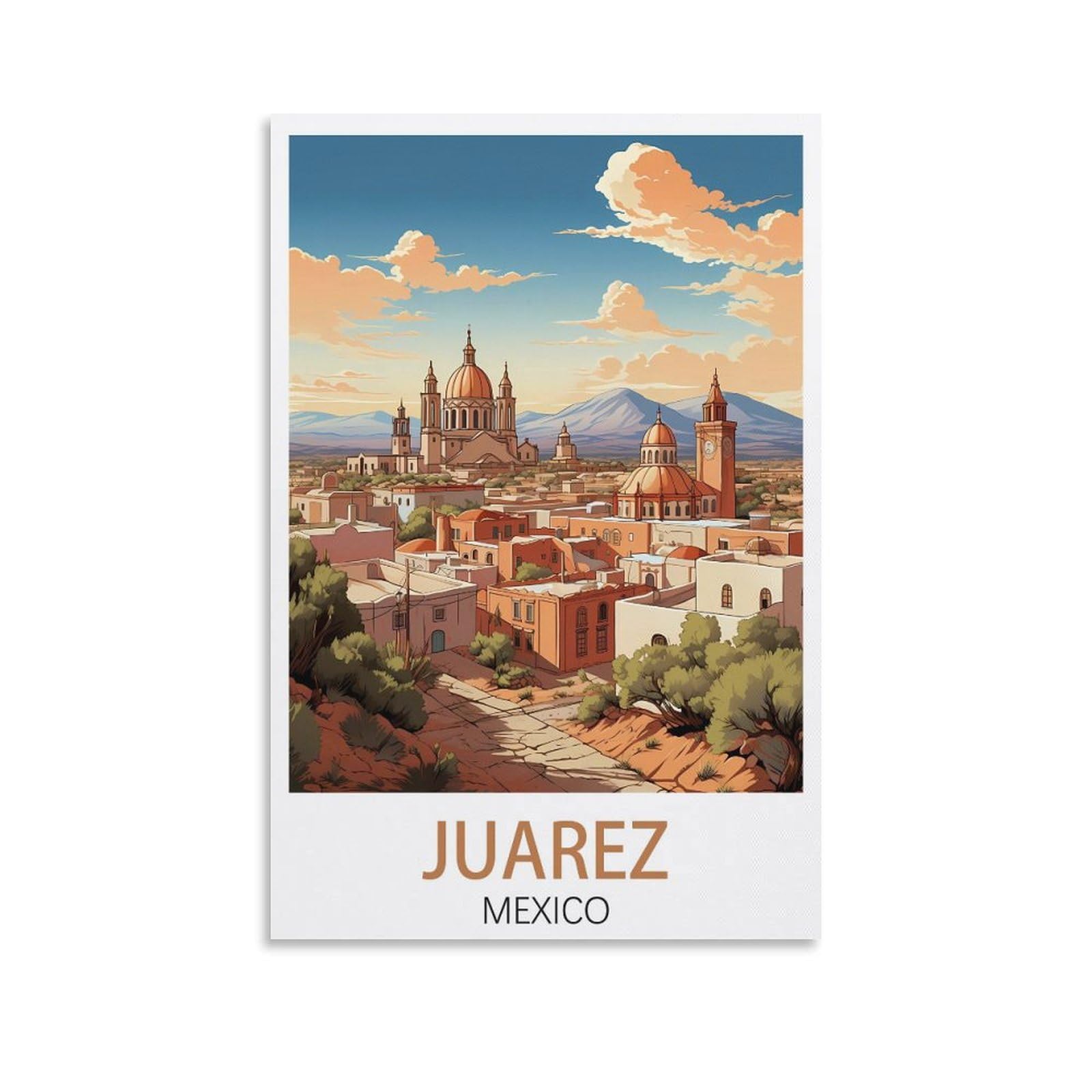 EZMLFA Diamond Painting Art Kits,Juarez Mexico Landscape,5D Diamond Painting Kit for Adults Beginners, DIY Full Round Drill Gem Art Kits for Home Decor 50x60cm
