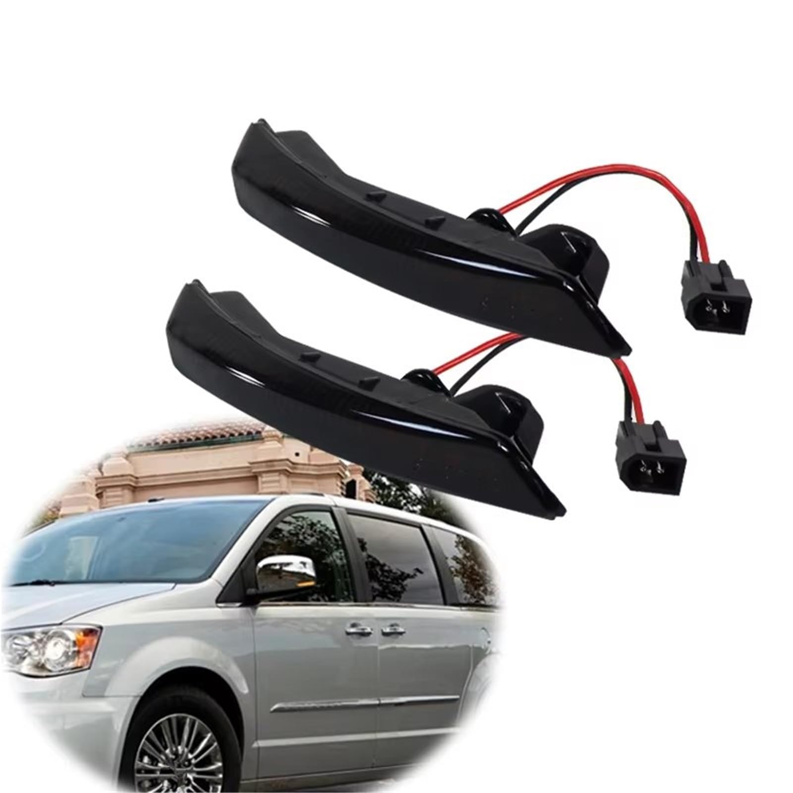 Indicatore di Direzione 2 Pezzi Per Chrysler Per Città Per Il Paese 2008-2016 Flash Specchietto Retrovisore Indicatori Direzione Lampeggiante Luce 12V Indicatore Laterale(Clear Lens)