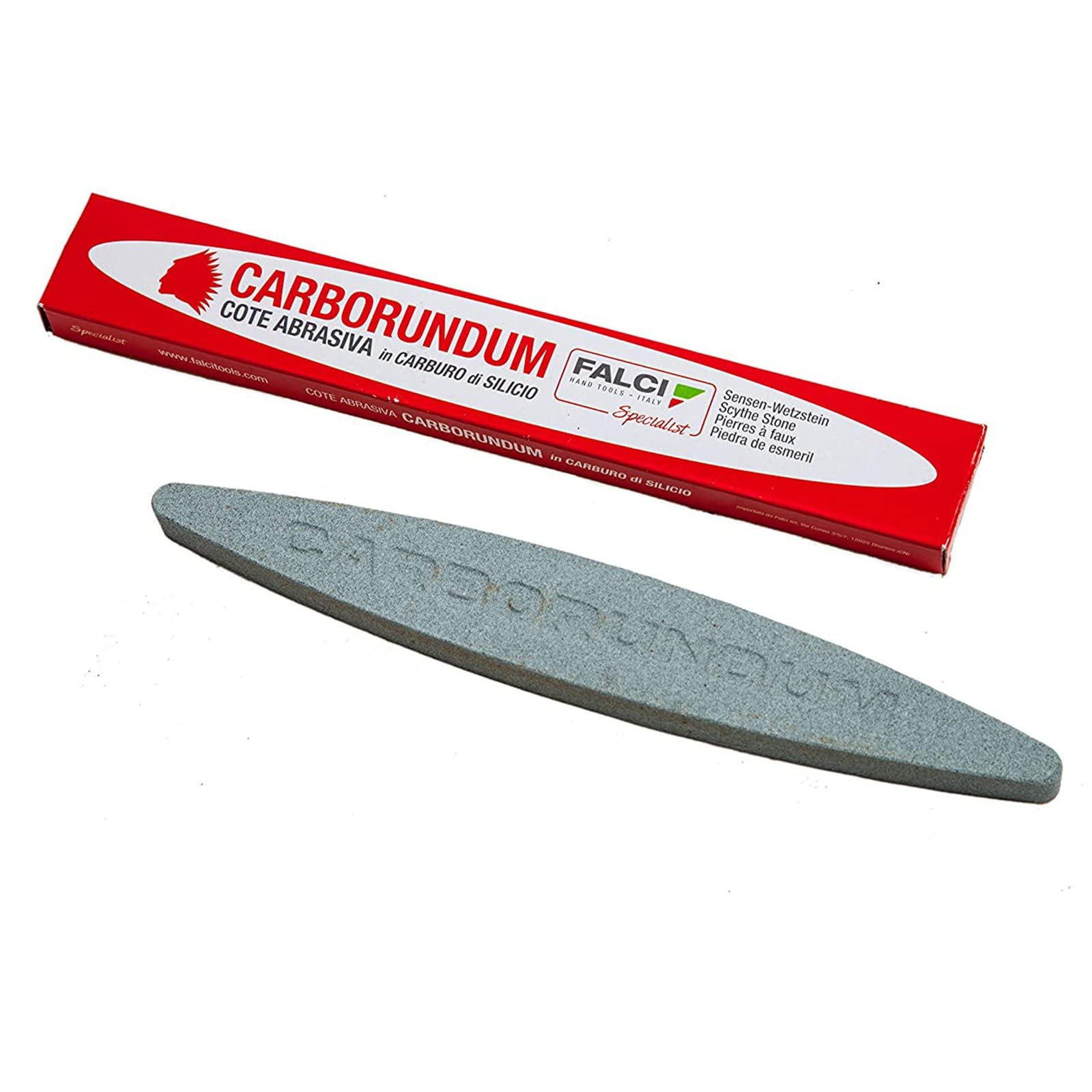 La zappa Pietra cote "Carborundum" per affilare coltelli, forbici e falci al corindone 23 cm (Falci in carburo di silicio 23 cm)