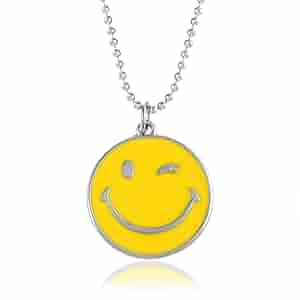 Memoir Stainless Steel smile winking emoji fashion pendant