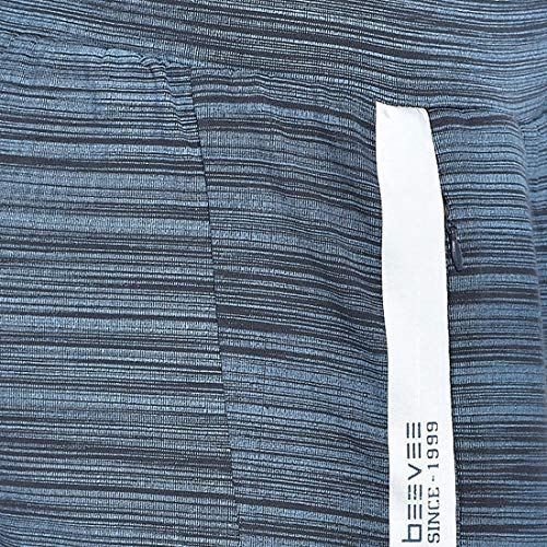 Image of BEEVEE Mens Navy Printed Stretch Elasticated Knits Trackpant with Drawstring.